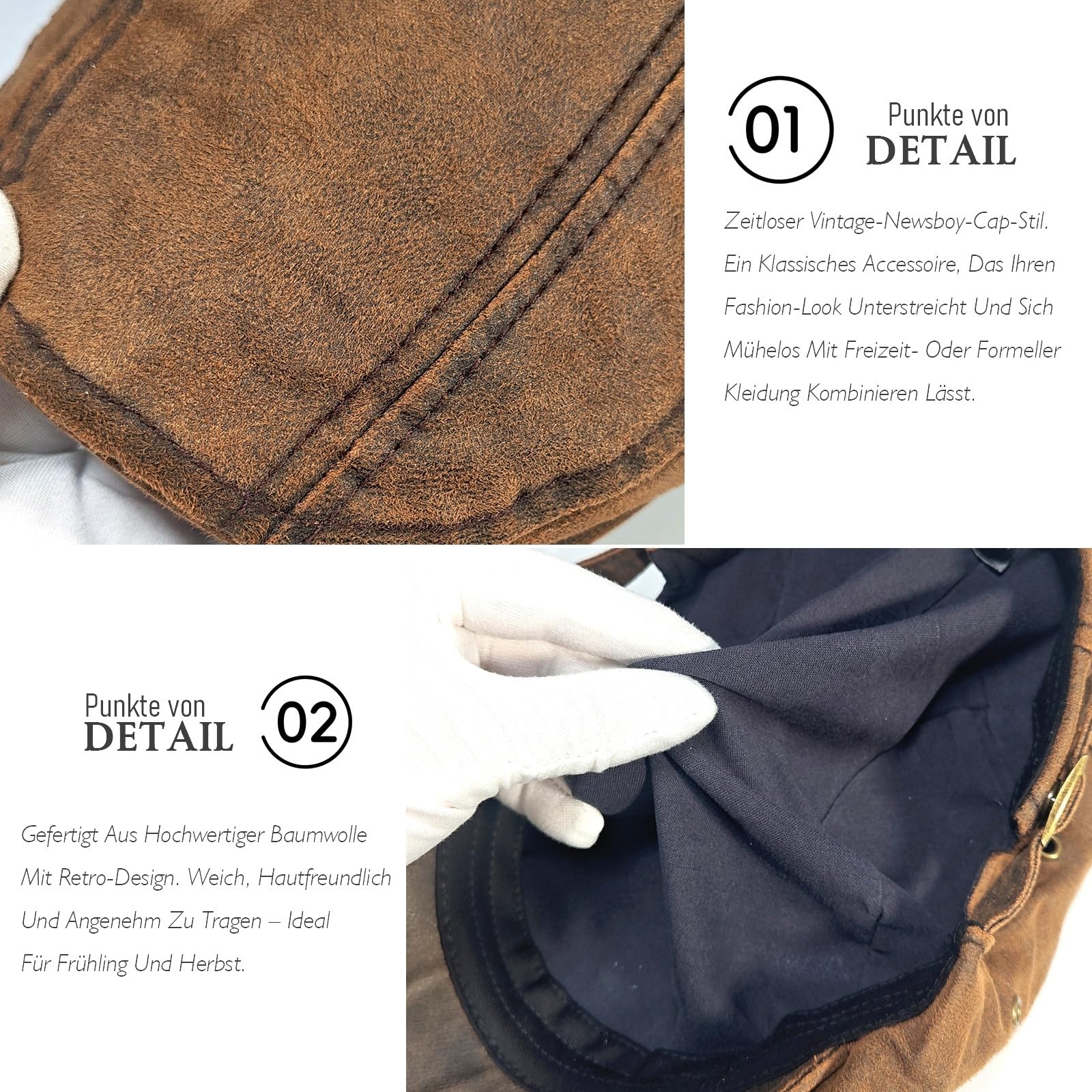 Berretto regolabile da uomo Flatcap Vintage Cabbie Gatsby Newsboy, berretto da uomo per la primavera e l'autunno
