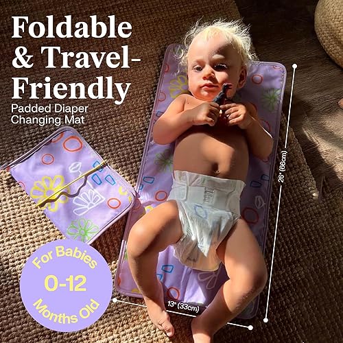 Miniatura 3 de Freestyle Cambiador de pañales portátil  Cambiador de bebé plegable e impermeable con elegante bolsa de toallitas húmedas  Cambiador de viaje para