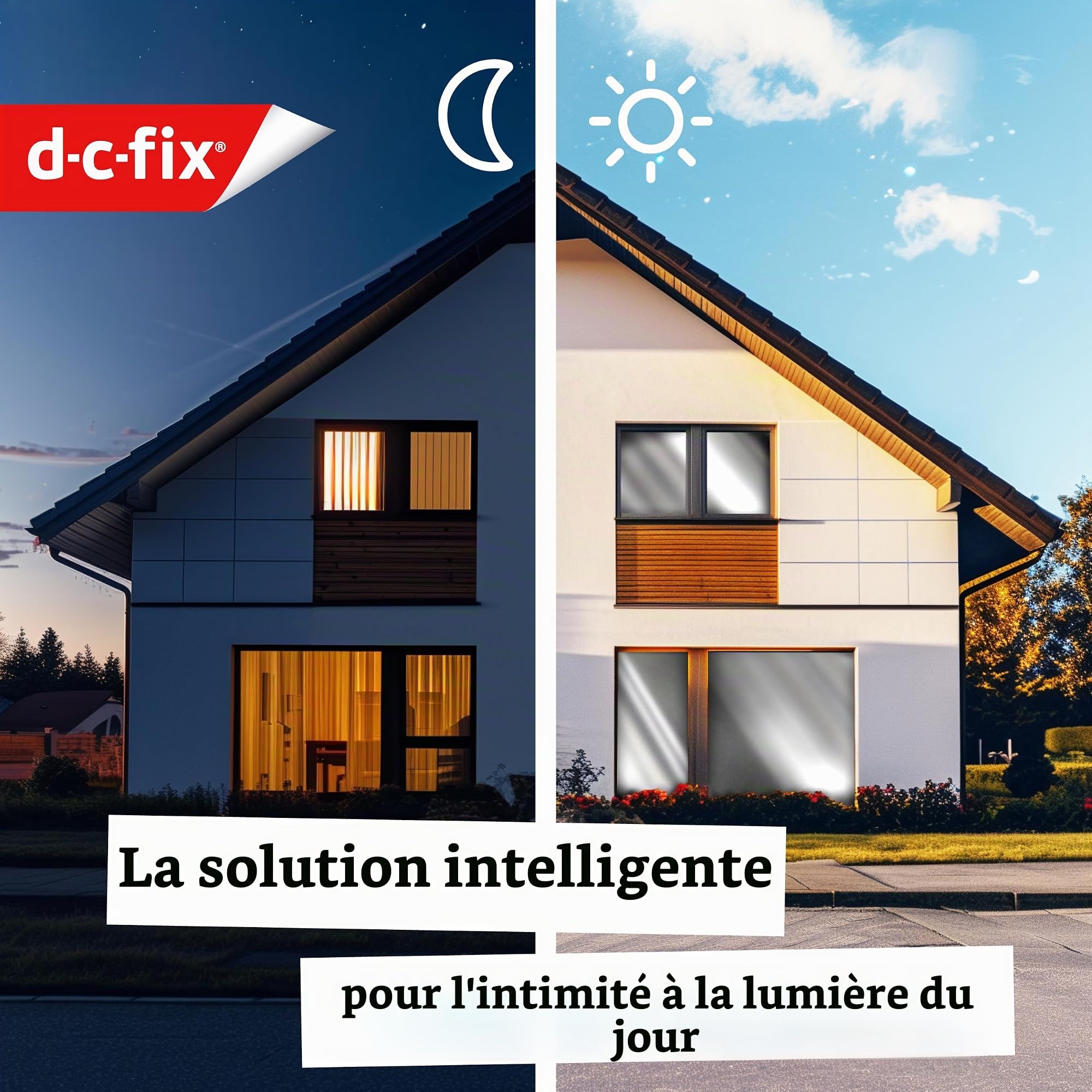 d-c-fix Film Miroir Autocollant (90x150cm) Film de Fenêtre Protection Visibilité Extérieure, Transparent à l'Intérieur (en journée) – Protection UV 99%, Film Réfléchissant