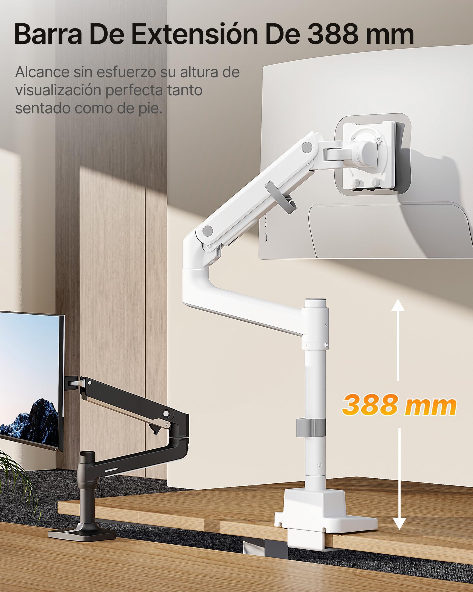 monTEK Soporte Monitor con Poste Alto y USB para 17-57"
