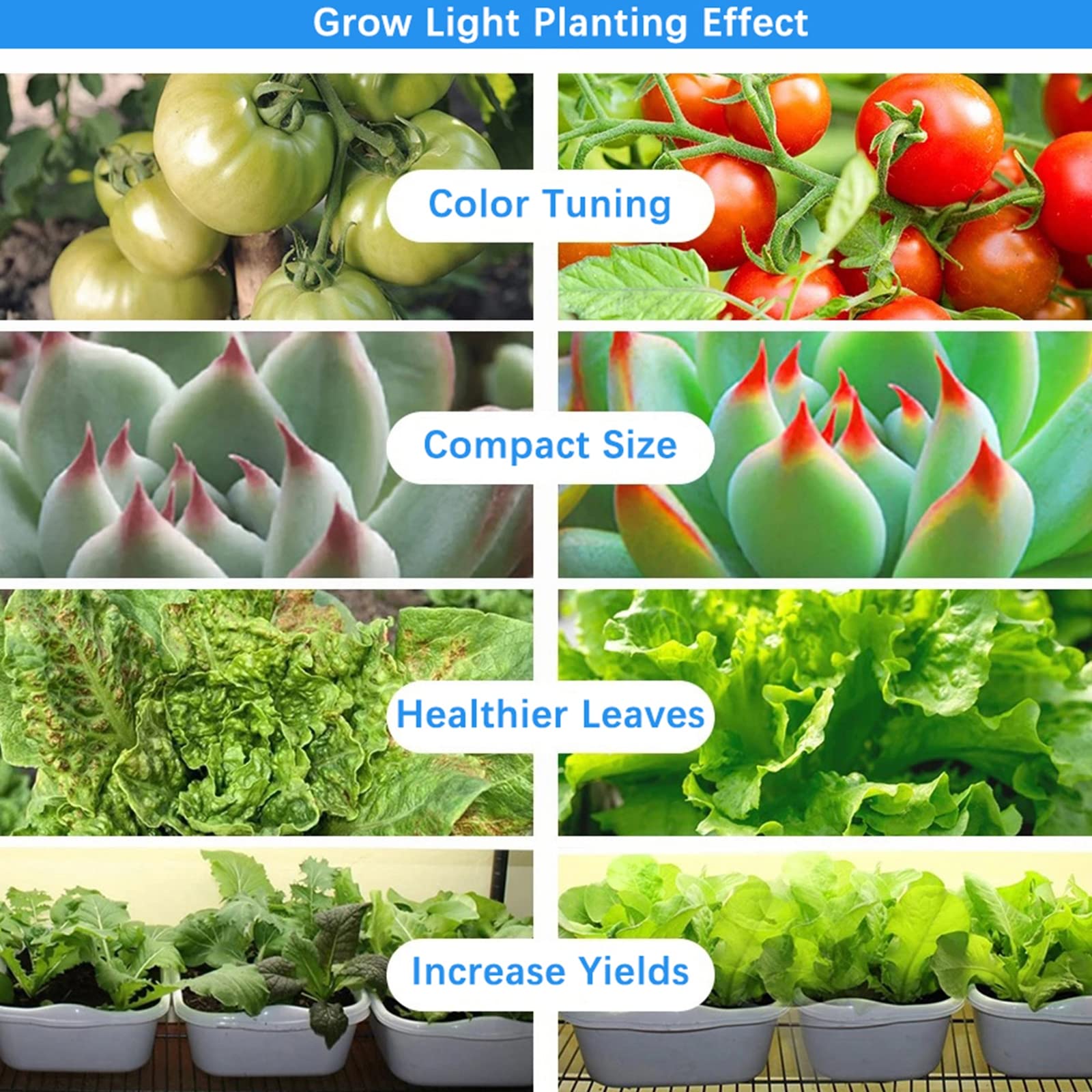 LED Lampada da Coltivazione, Lampada A Crescita Completa dello Spettro, Lampada per Piante per Semina Crescita Fioritura E Fruttificazione, LED Coltiva Luce Pianta Illuminazione di Pannello