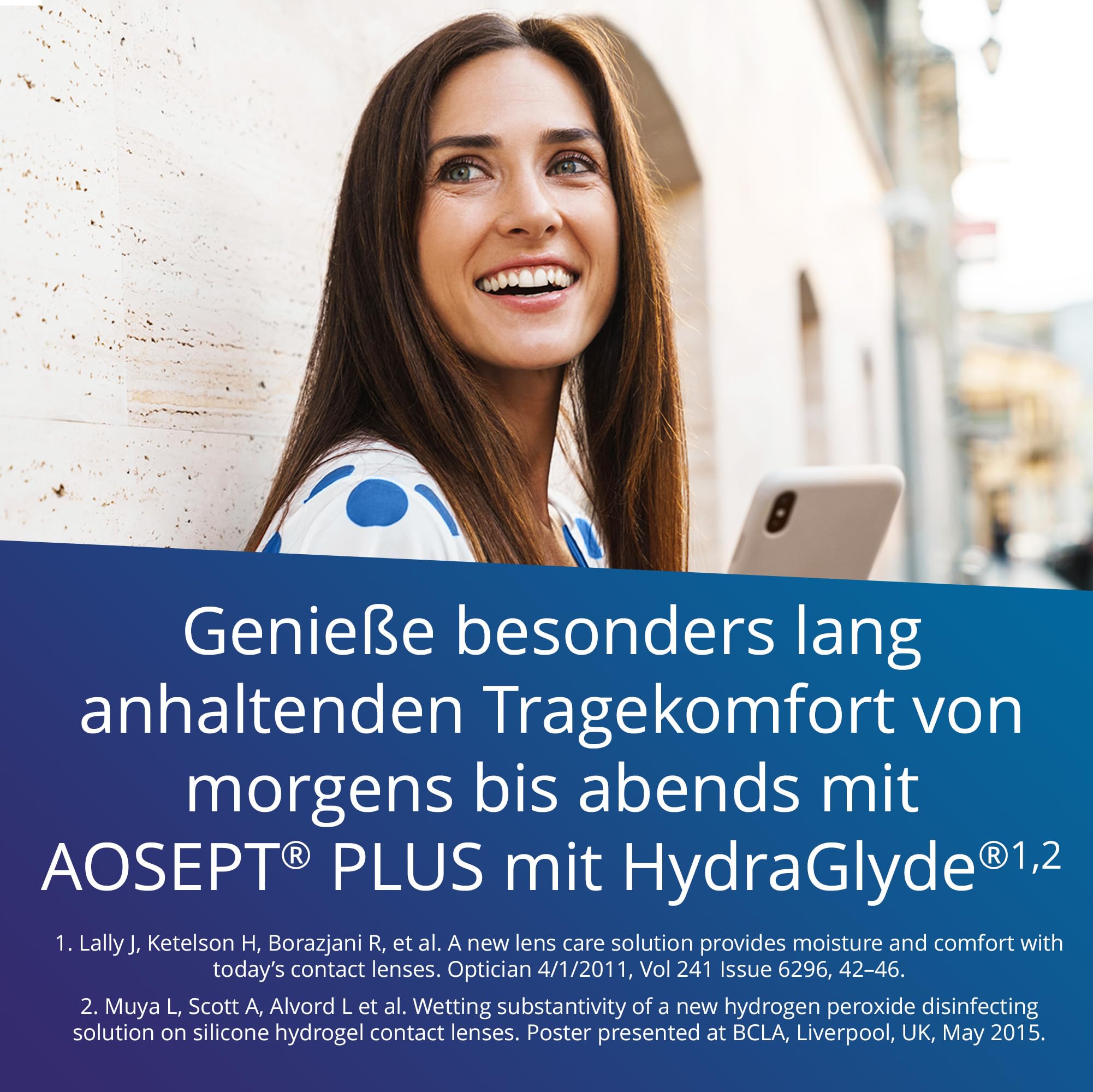 Aosept Plus mit Hydraglyde Kontaktlinsen-Pflegemittel, Vorratspackung, 2 x 360 ml