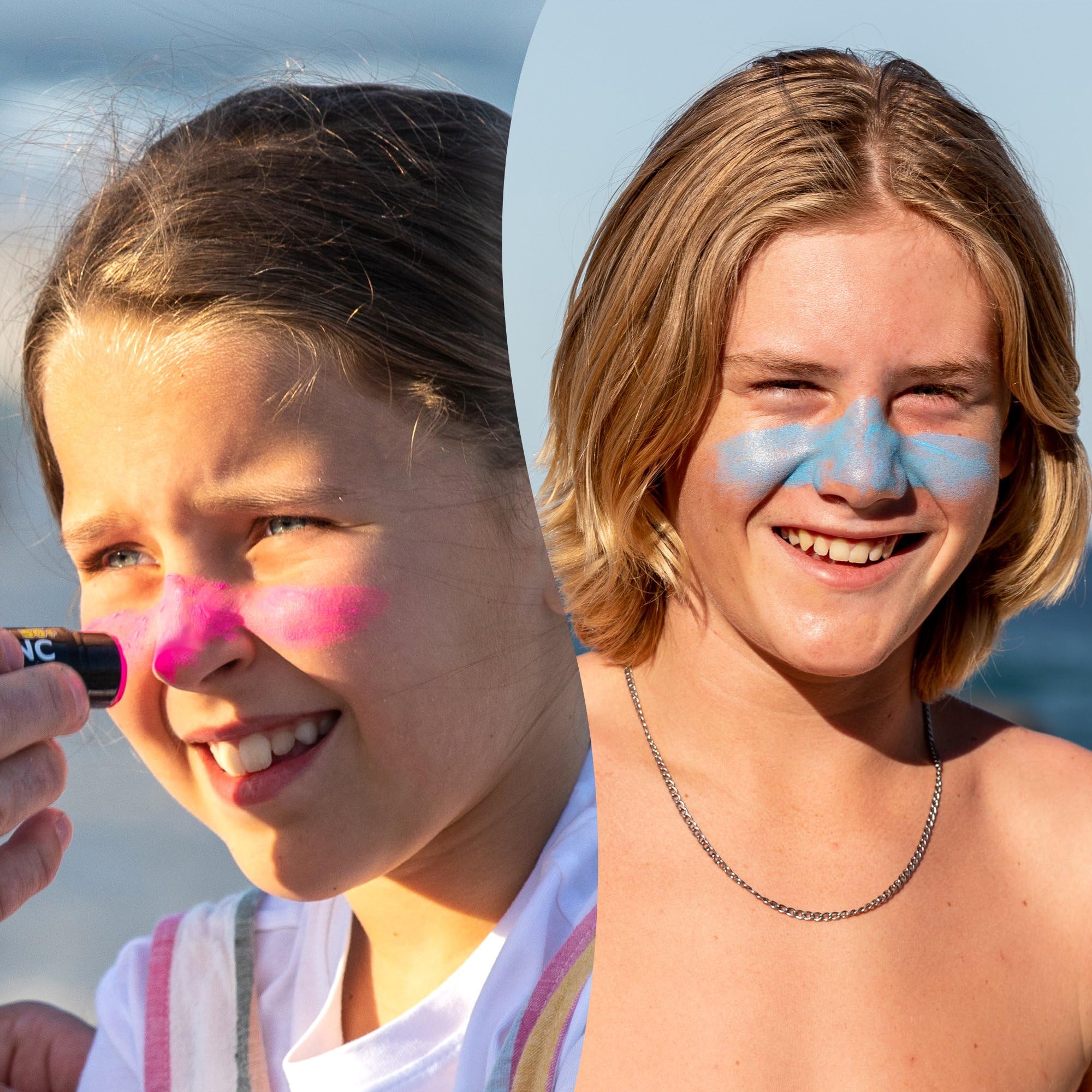 Sun Zapper Zinc Oxide Sunscreen Sticks – SPF 50+ Water Resistant – Beach Pack with 4 Colors (Light Skin Tone, Pink, White, Blue) – Broad Spectrum Sunblock for Face & Body – Made in Australia