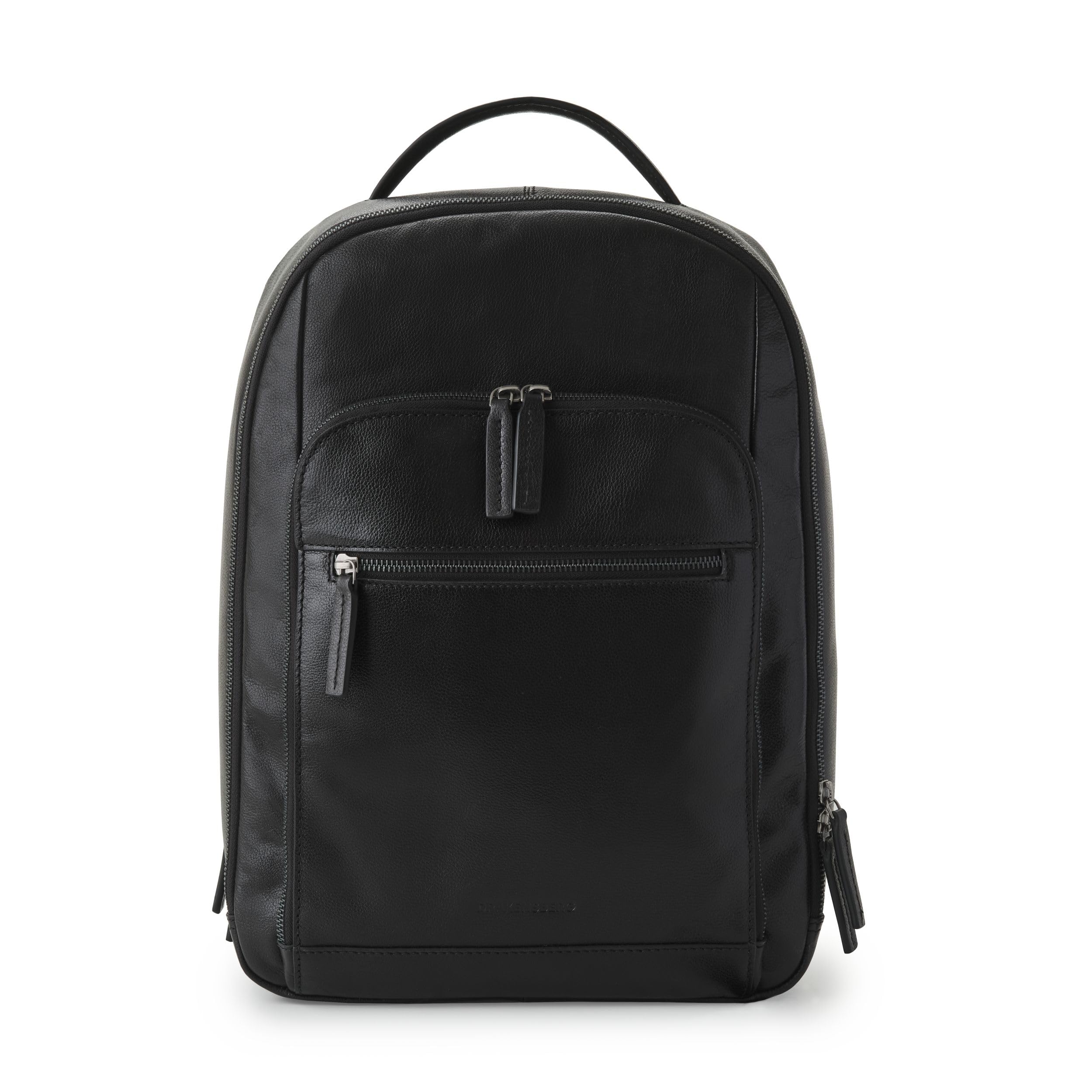 DRAKENSBERG Leder 16" Business Rucksack Frederico' luxuriöse Laptoprucksack für Büro, Arbeit und Reise, 20L - Schwarz, DR00547