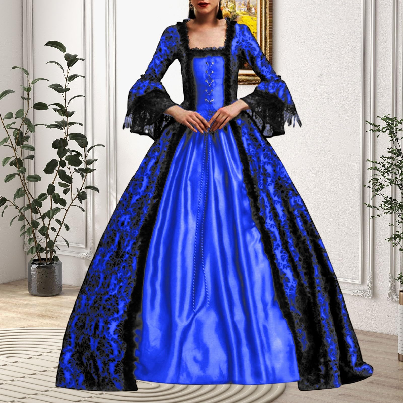 Disfraz de Halloween barroco para adulto, renacentista para mujer, vestido victoriano, princesa gótica, carnaval, noche noble A74