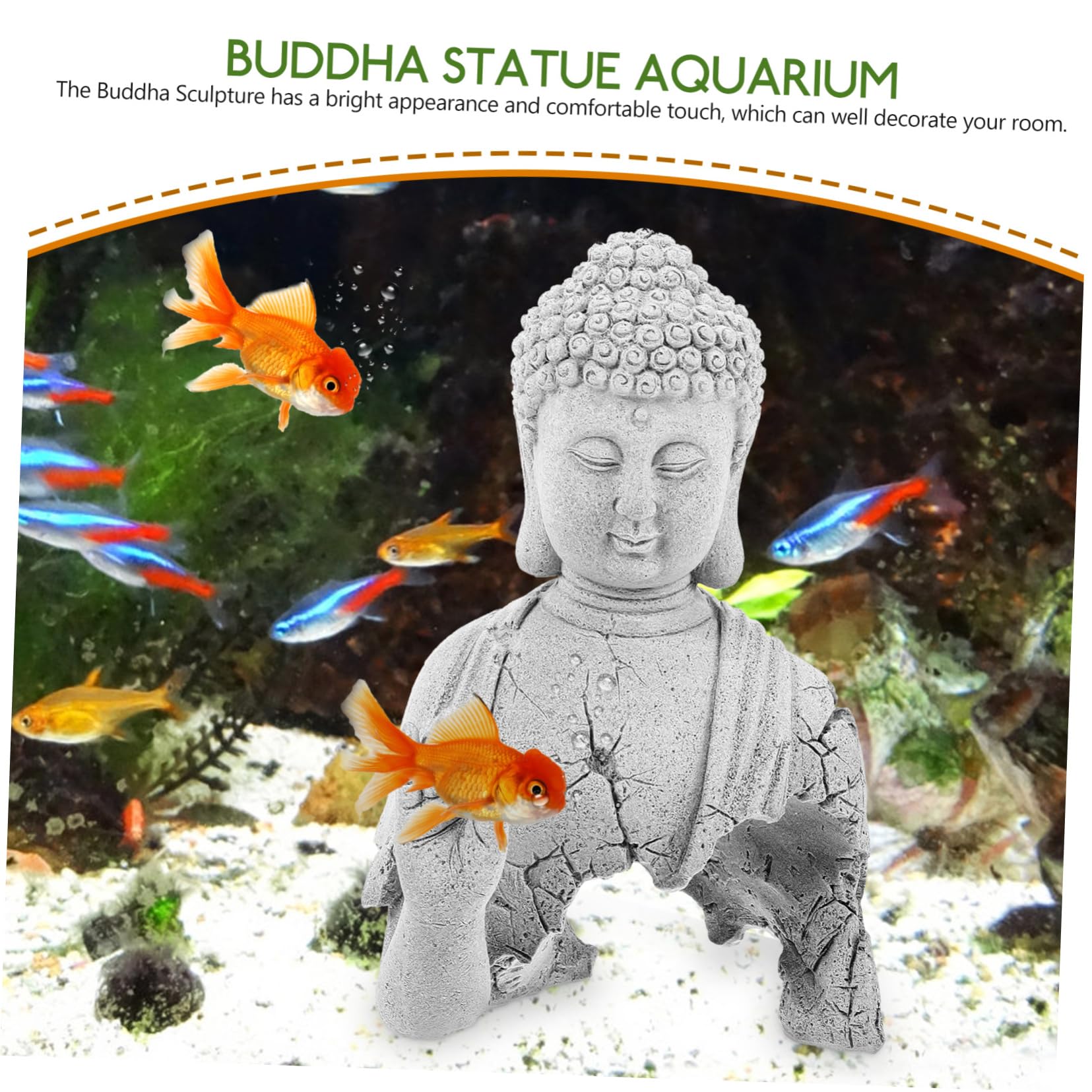 TOYANDONA Statue De Bouddha pour Aquarium Décoration Aquarium Ornement De Figurine De Jardin