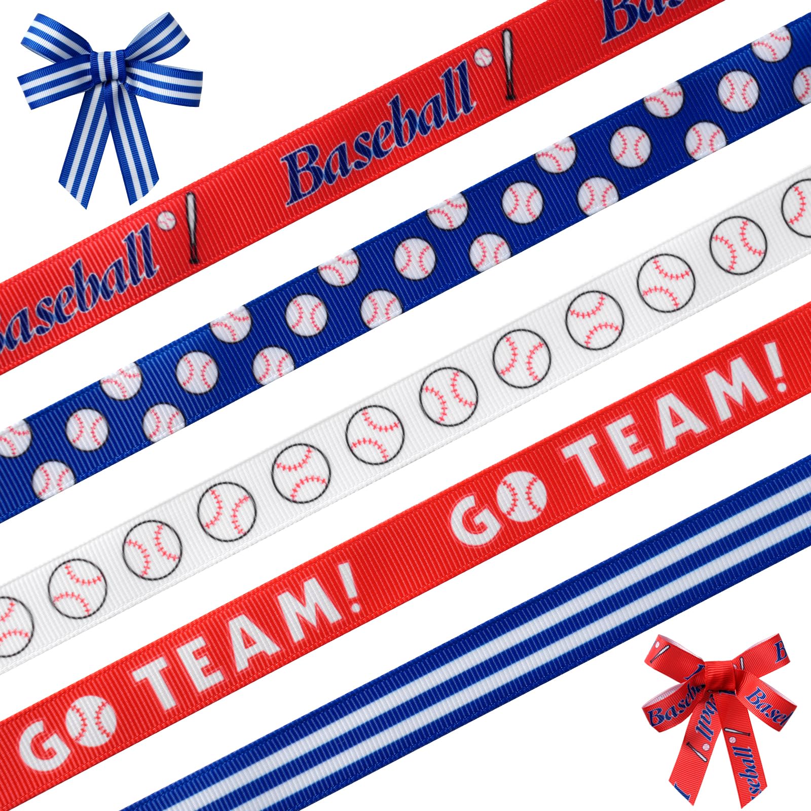Mlb Ribbons Snapklik.com : Baseball Ribbons 5 Rolls 20 Yards Total, 5/8