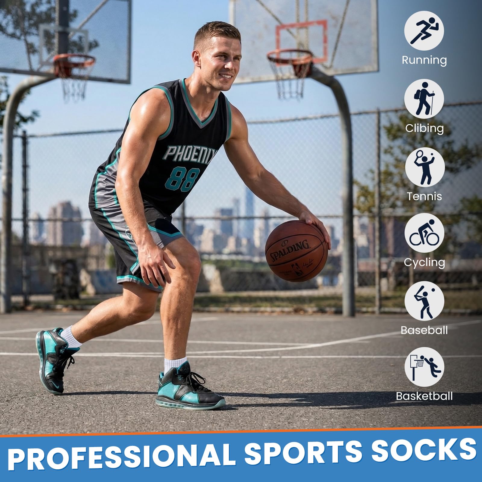 Calcetines Cortos Hombre 6 Pares, Calcetines Hombre Tobilleros de Deporte con Algodón - Diseño Acolchado Anti-Ampollas, Soporte de Arco y Cuidado Anti-Fricción para Running y Tenis