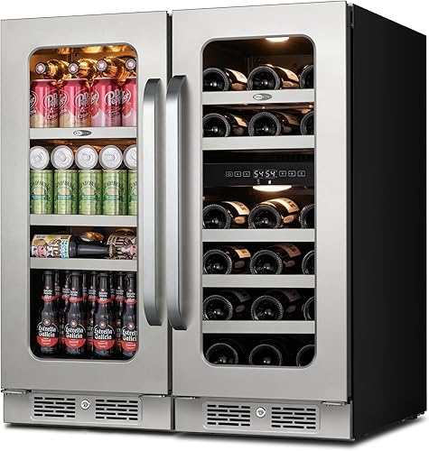Miniatura 11 de Refrigerador de vino de 30 pulgadas, paquete de enfriador de vino integrado o independiente con puerta de vidrio, gran capacidad para 58 botellas,