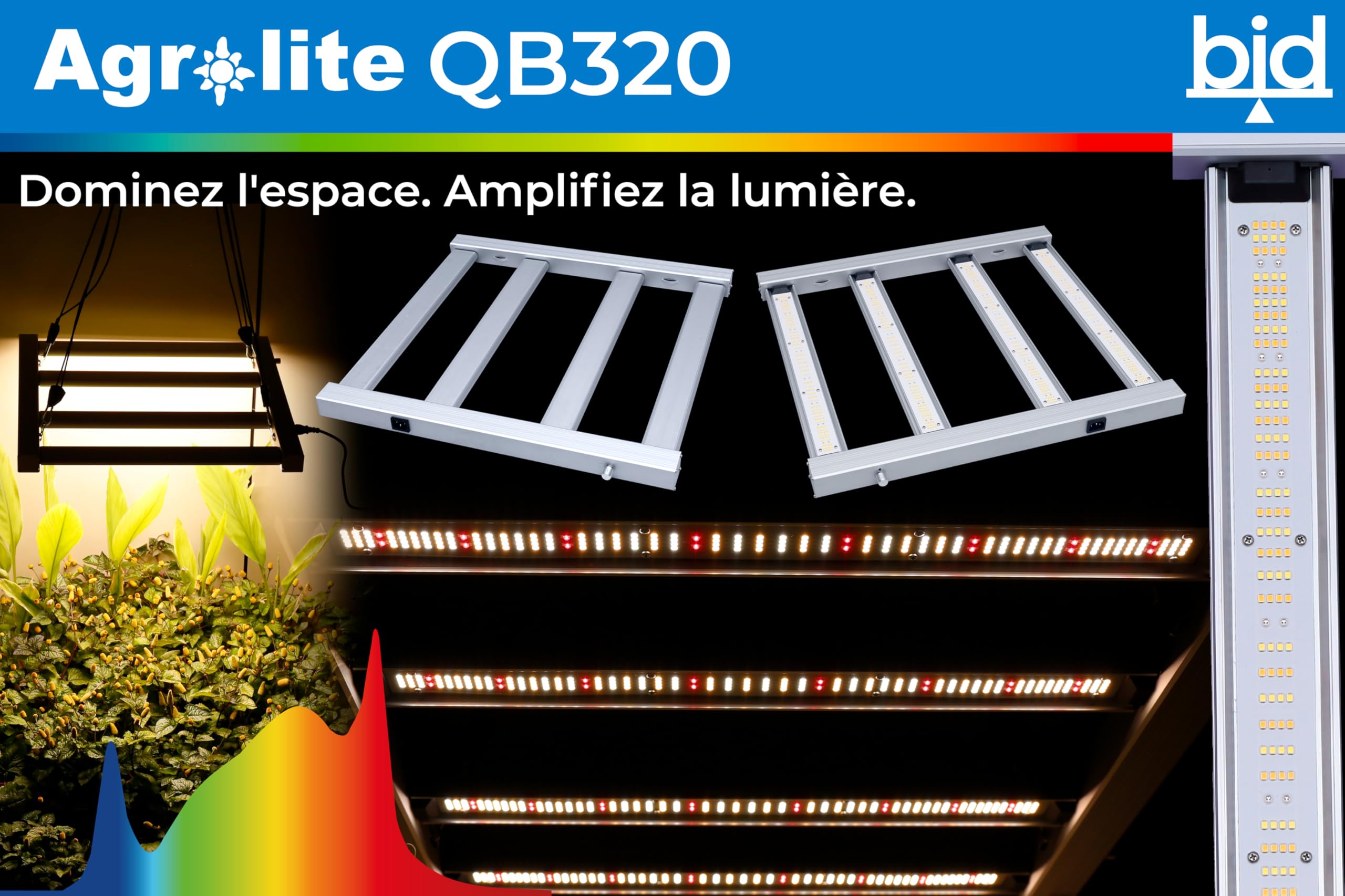 Pack Chambre de Culture Indoor Complet LED 320W Full Spectrum - 80x80x160cm. Kit Box LED dimmable, Timer, Extracteur d'air, Filtre à Charbon et Ventilateur…