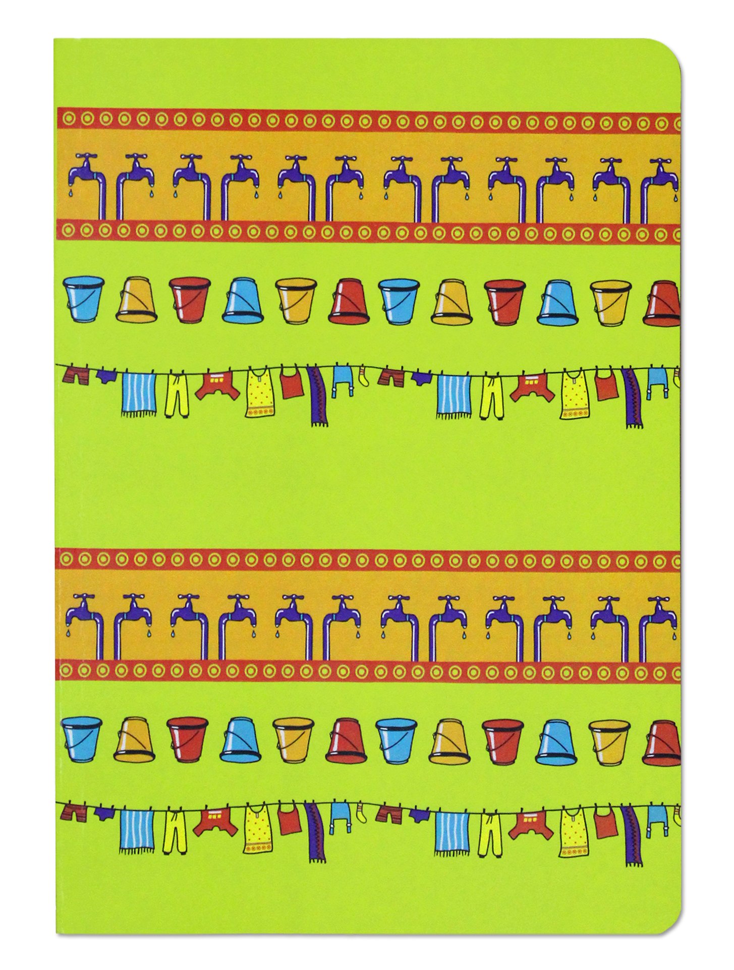 Axta A5 Size Ruled Notebook With Dhobi Ghat Innovative Design On Cover For Boys And Girls (Set Of 1,Green)