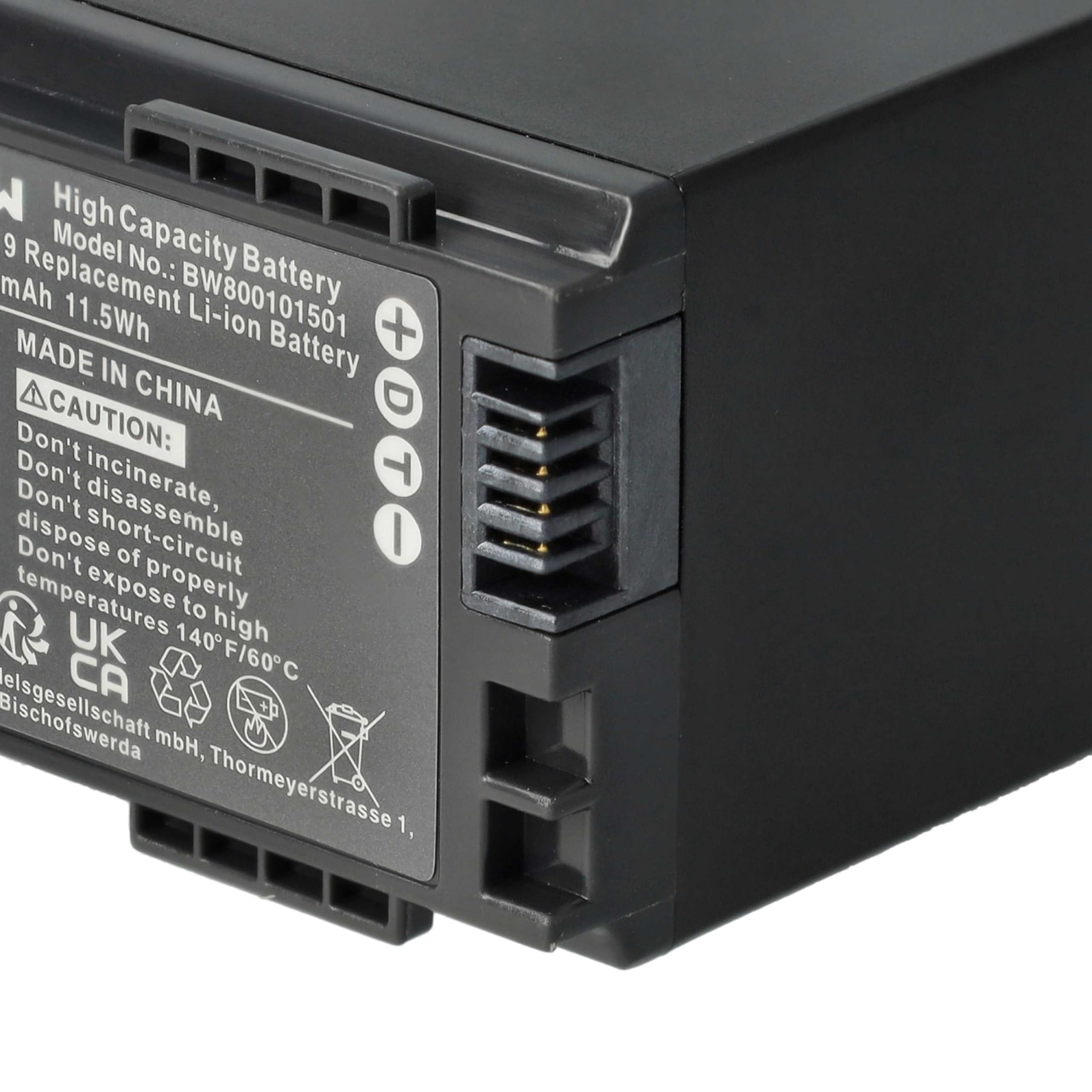 vhbw 3X batería Compatible con Canon Legria HF S100, HF M46, HF S10, HF