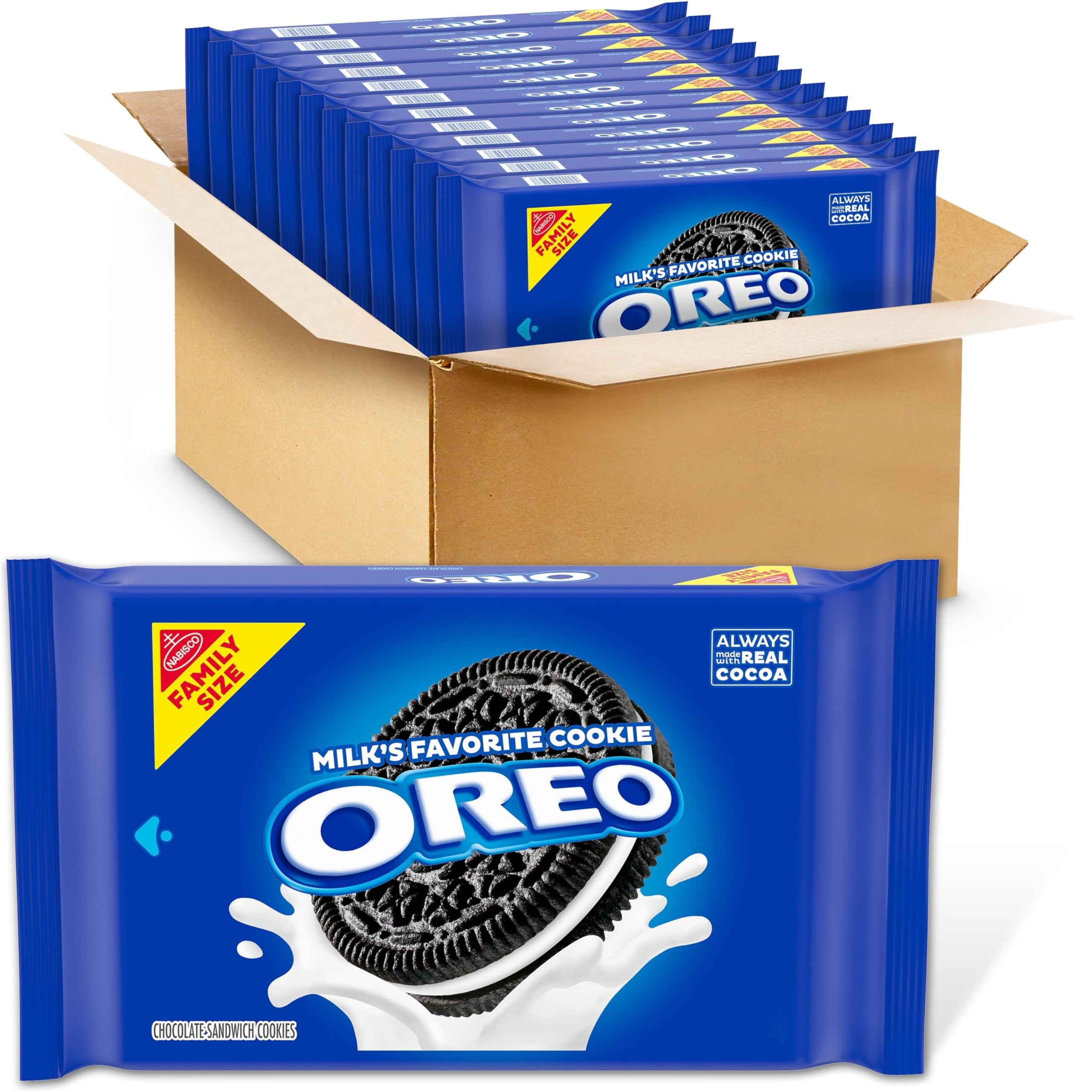 OREO Chocolate Sandwich Cookies, Family Size, 12 - 18.12 oz Packs
