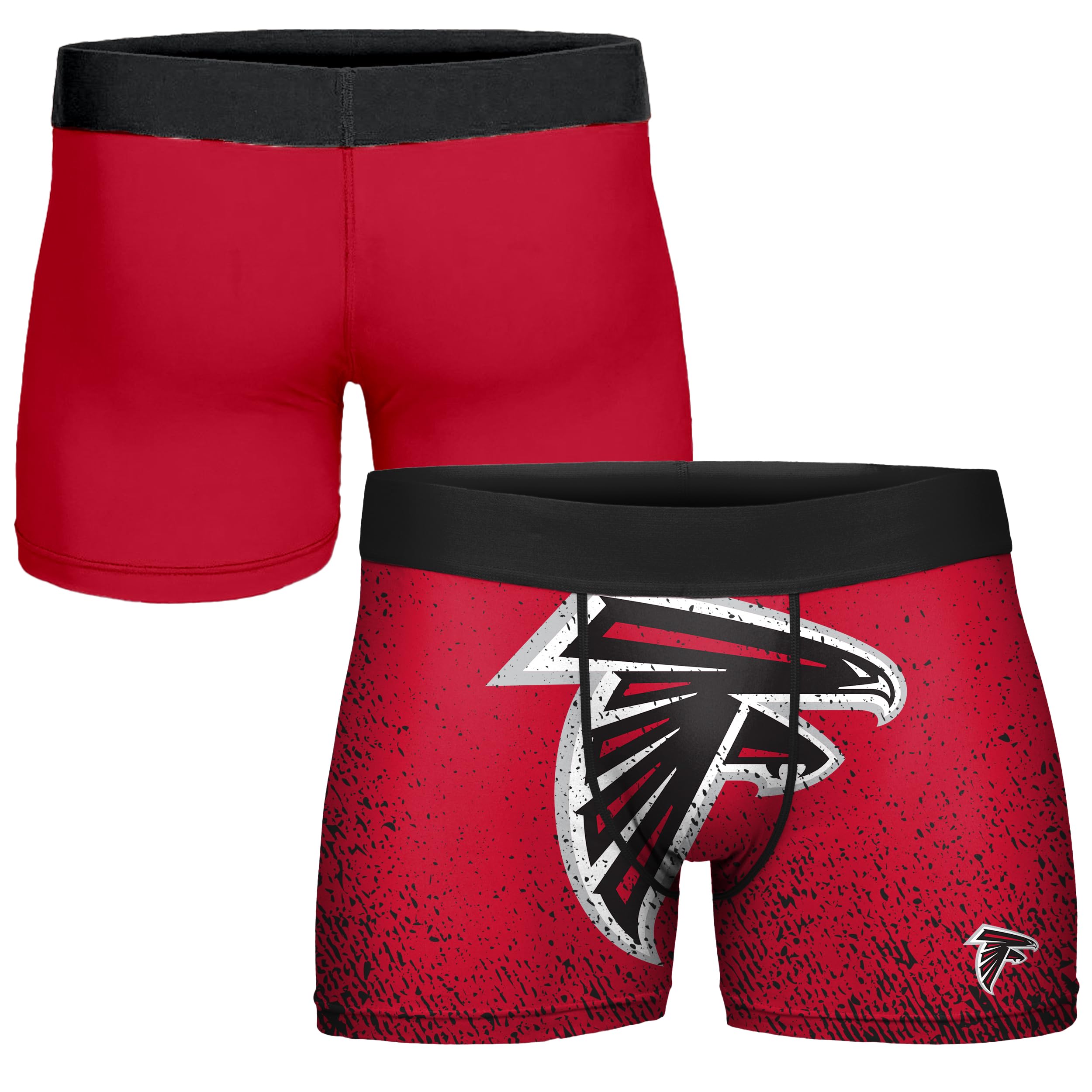 FOCO NFL Men's Officially Licensed Team Color Primary Logo Football Fan Essential Boxer Briefs Underwear - Atlanta Falcons - Small