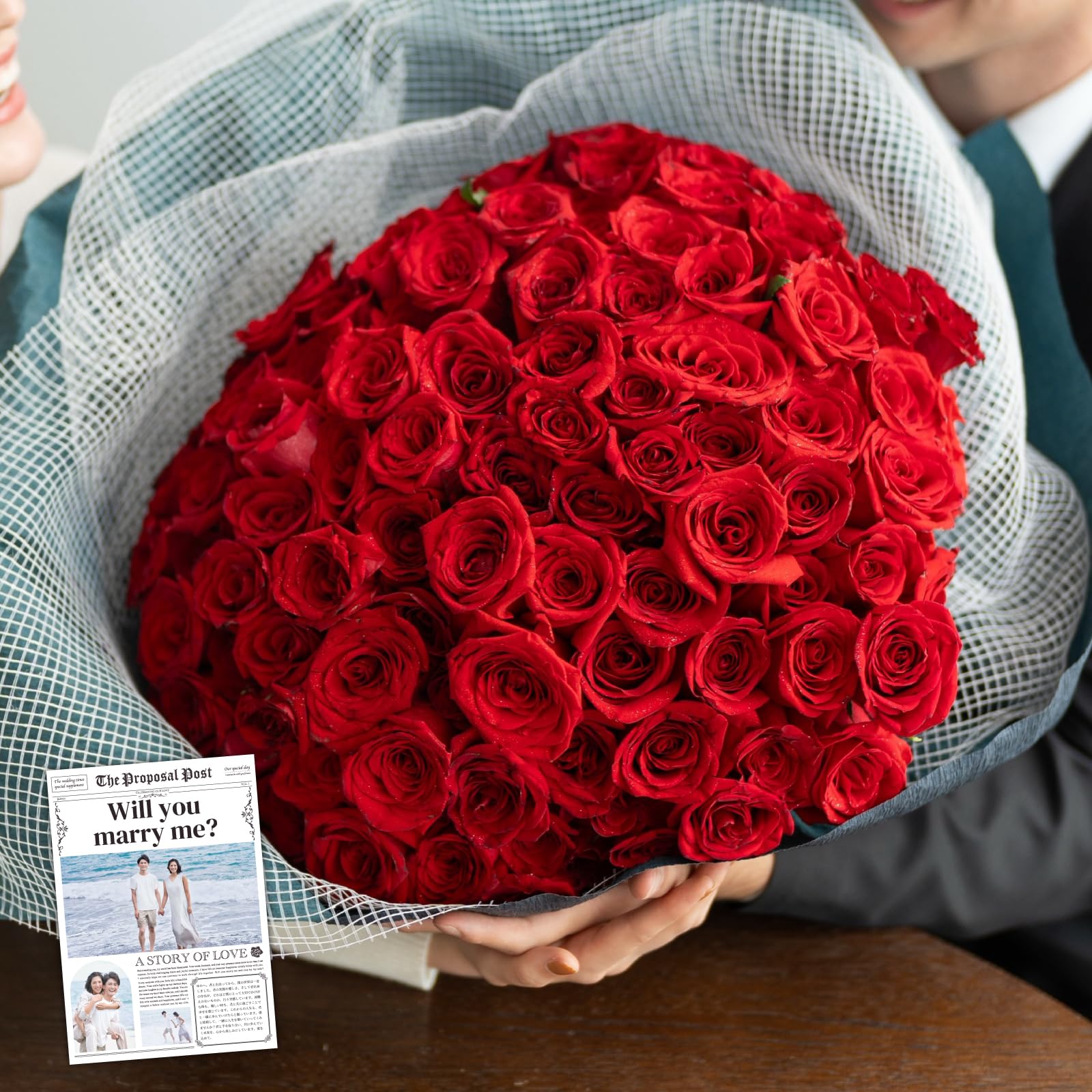 プロポーズに人気 108本のバラの花束で永遠を誓う | プリザーブド