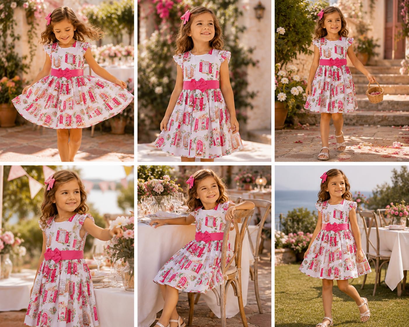 Generico Mayoral Vestito Bambina in Cotone con Stampa e Fiocco Decorativo, 3940