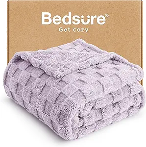 Bedsure GentleSoft Lavender Fog Twin XL Blanket for Bed - Super Soft Cozy Fleece Blankets for Women, Cute Throws for Girls, Dorm Room Essentials for Girls Teens Back to School, 66x90 Inches
