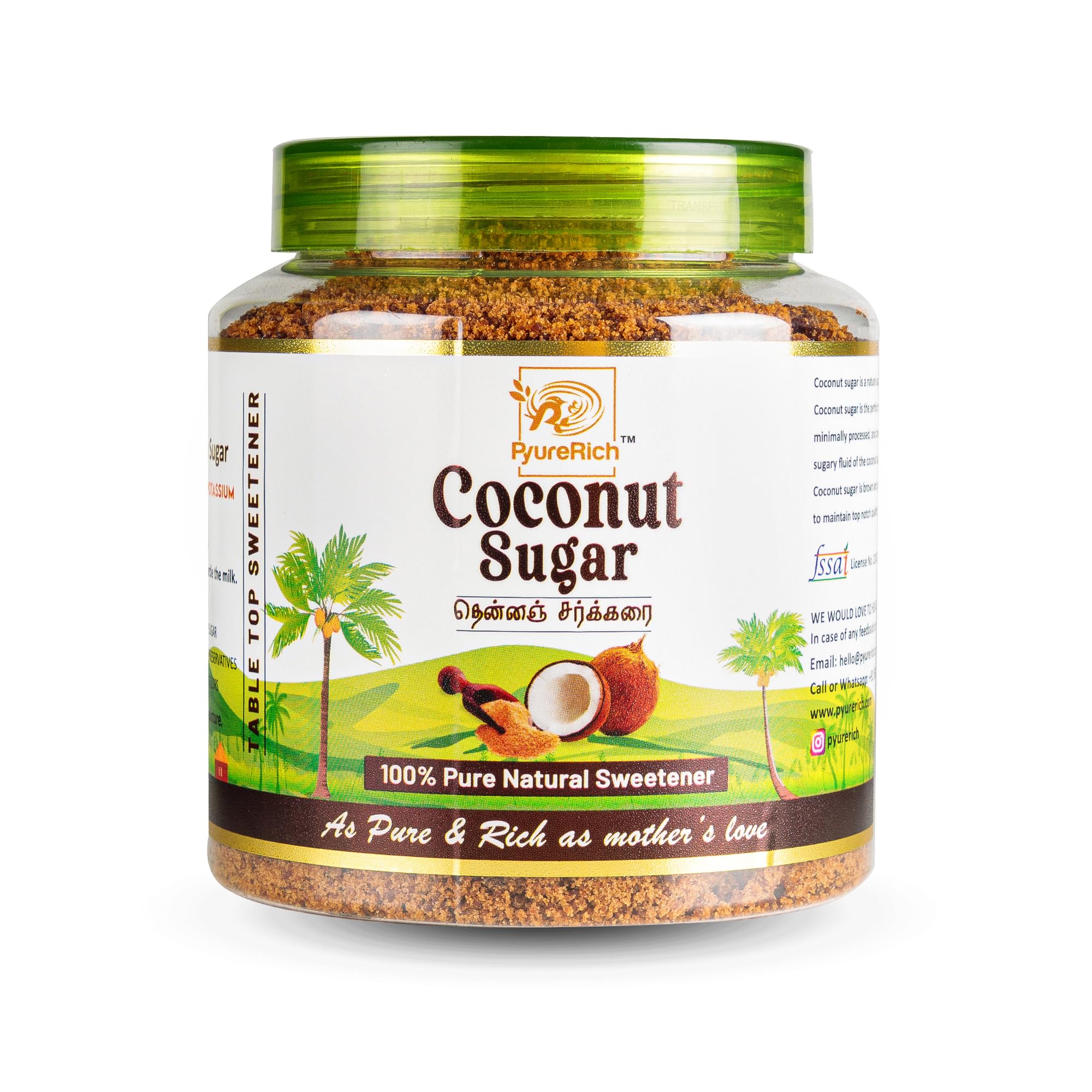 PYURE RICH Coconut Sugar – 100% Natural Sweetener | Rich in Vitamins & Mineral | 500g (B0CTHV1JBC) Amazon Price History, Amazon Price Tracker