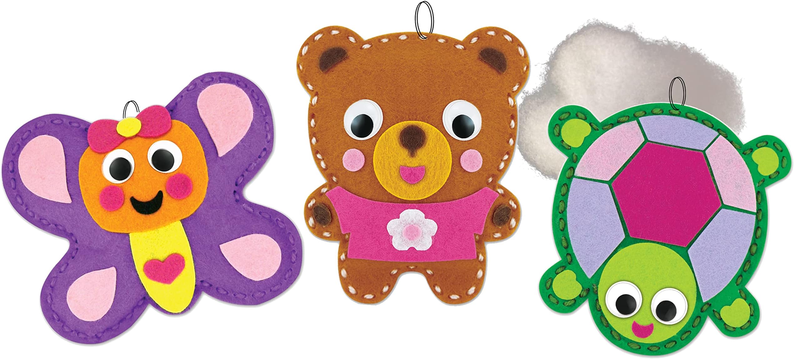 AoneFun My First Sewing Kit - Art Projects Felt Kit Felt Sewing Cards for Beginners, Set of 3 Individually Packaged Kits
