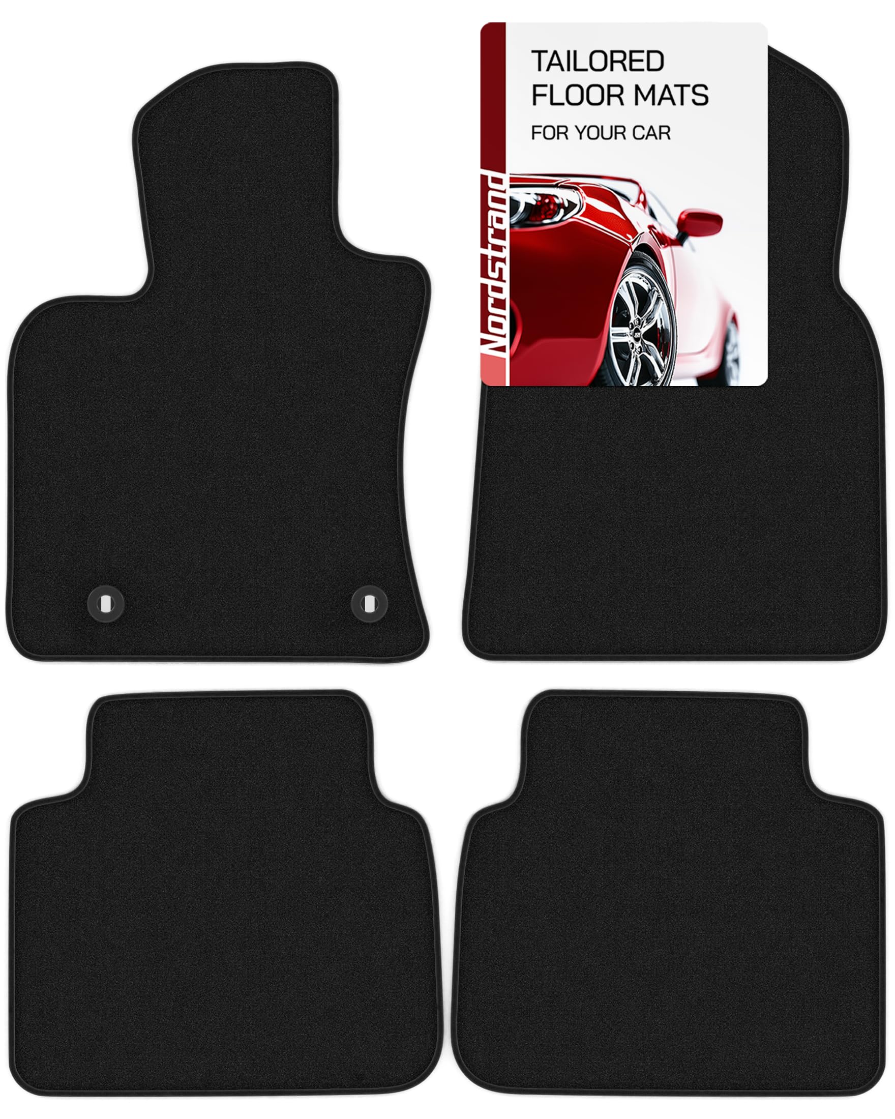 Floor Mats for Toyota Camry 2018 2019 2020 2021 2022 2023 2024 2025 - Custom 3D Fit - 1st and 2nd Row Set - Nylon Anti-Slip Backing - Premium 34oz Carpet Mat - All Weather Car Liner Floormats