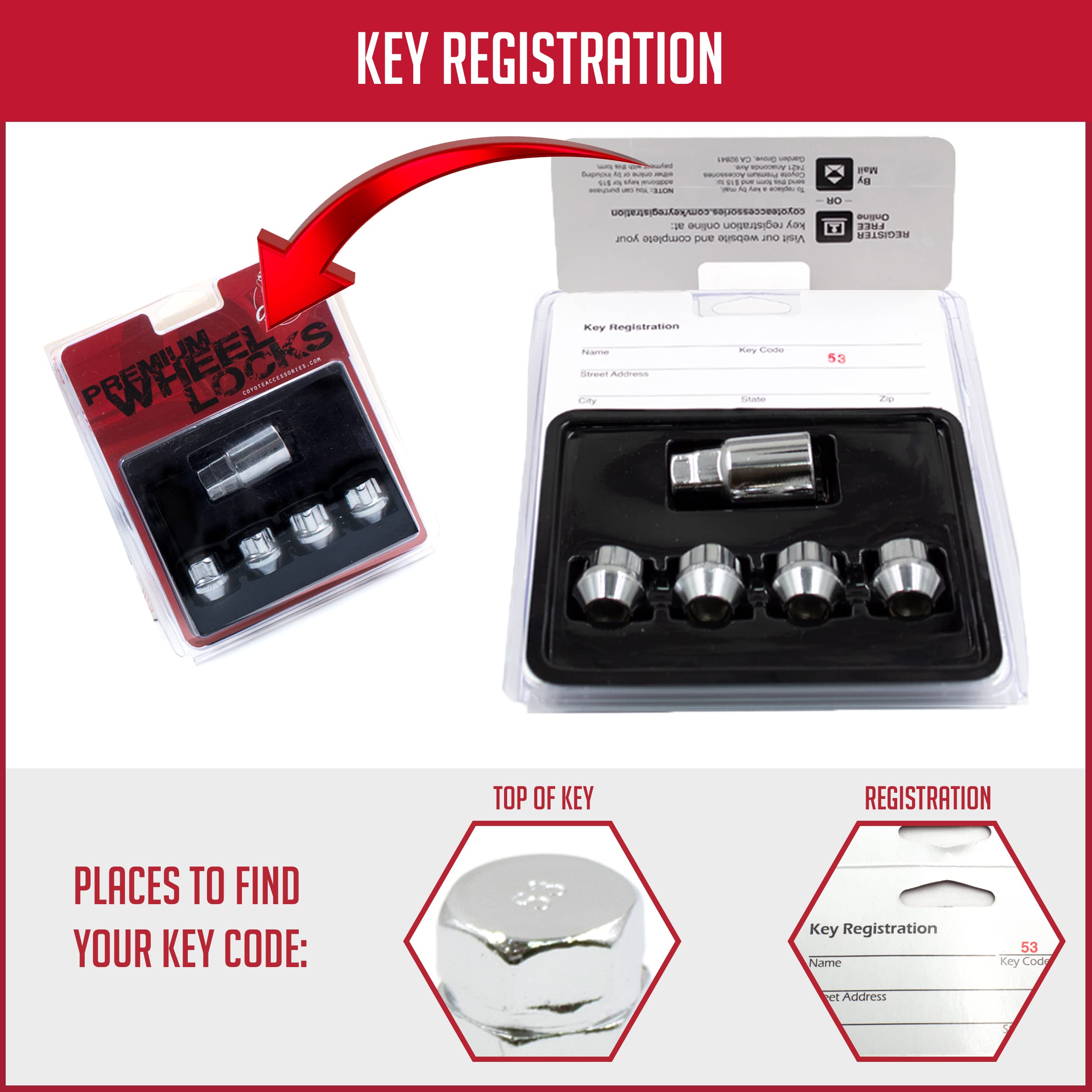R1/E Galvanized Silver Lug Nut Wheel-Locks Kit For Infiniti QX55 - Set Of 4 Locks + Key (M12 X 1.25)