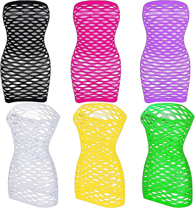 🔥Strippercore Halloween Costume: 6pc Fishnet Bodysuit Set!