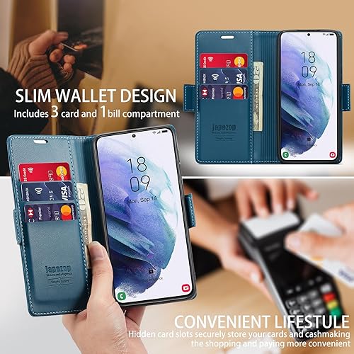 Miniatura 4 de Funda para Samsung Galaxy S21+ Plus 5G, Samsung Galaxy S21 Plus 5G con tarjetero y bloqueo RFID, función atril magnético, funda de cuero con tapa