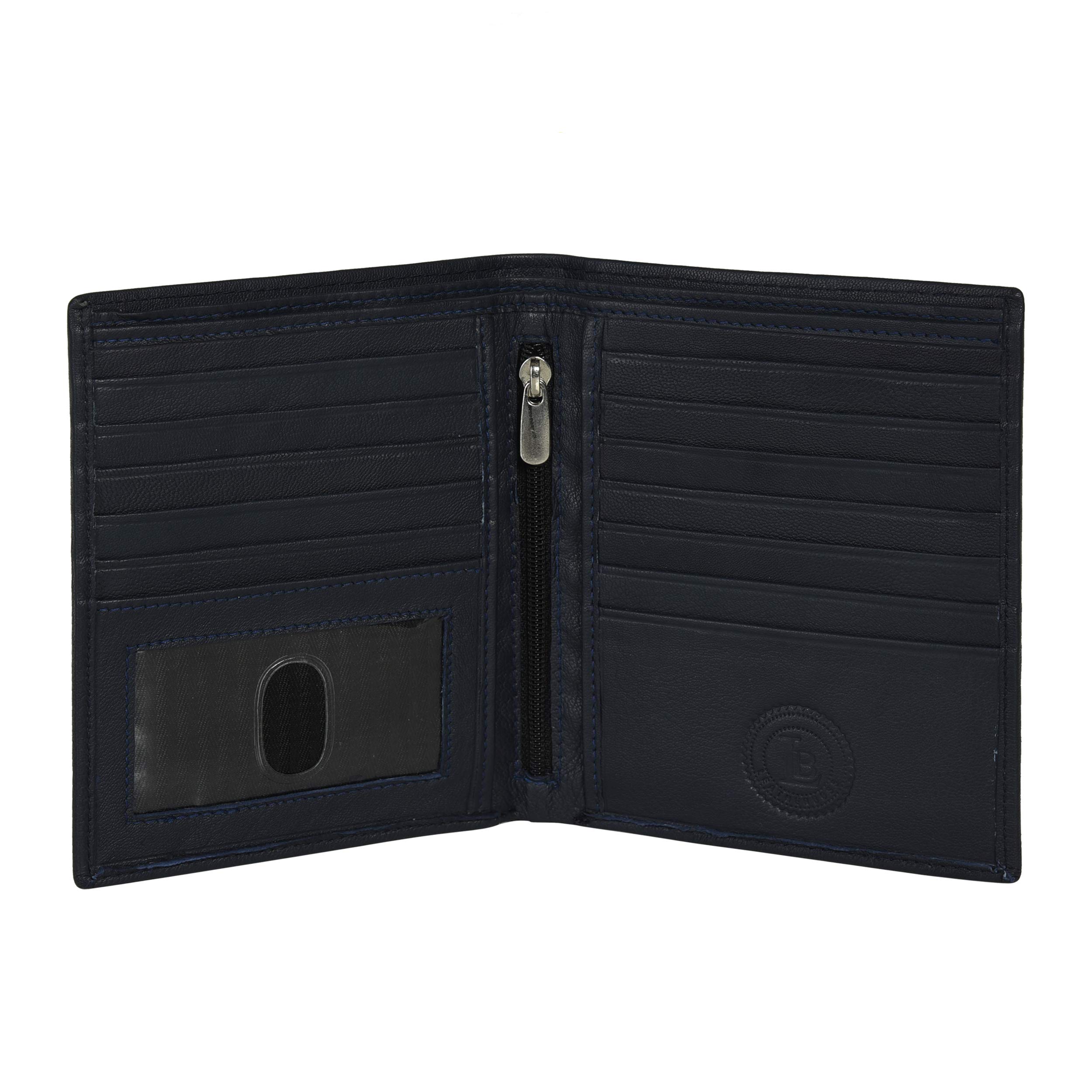 LeatherBoss Men's Bifold Hipster Wallet With 13 Credit Card Slots