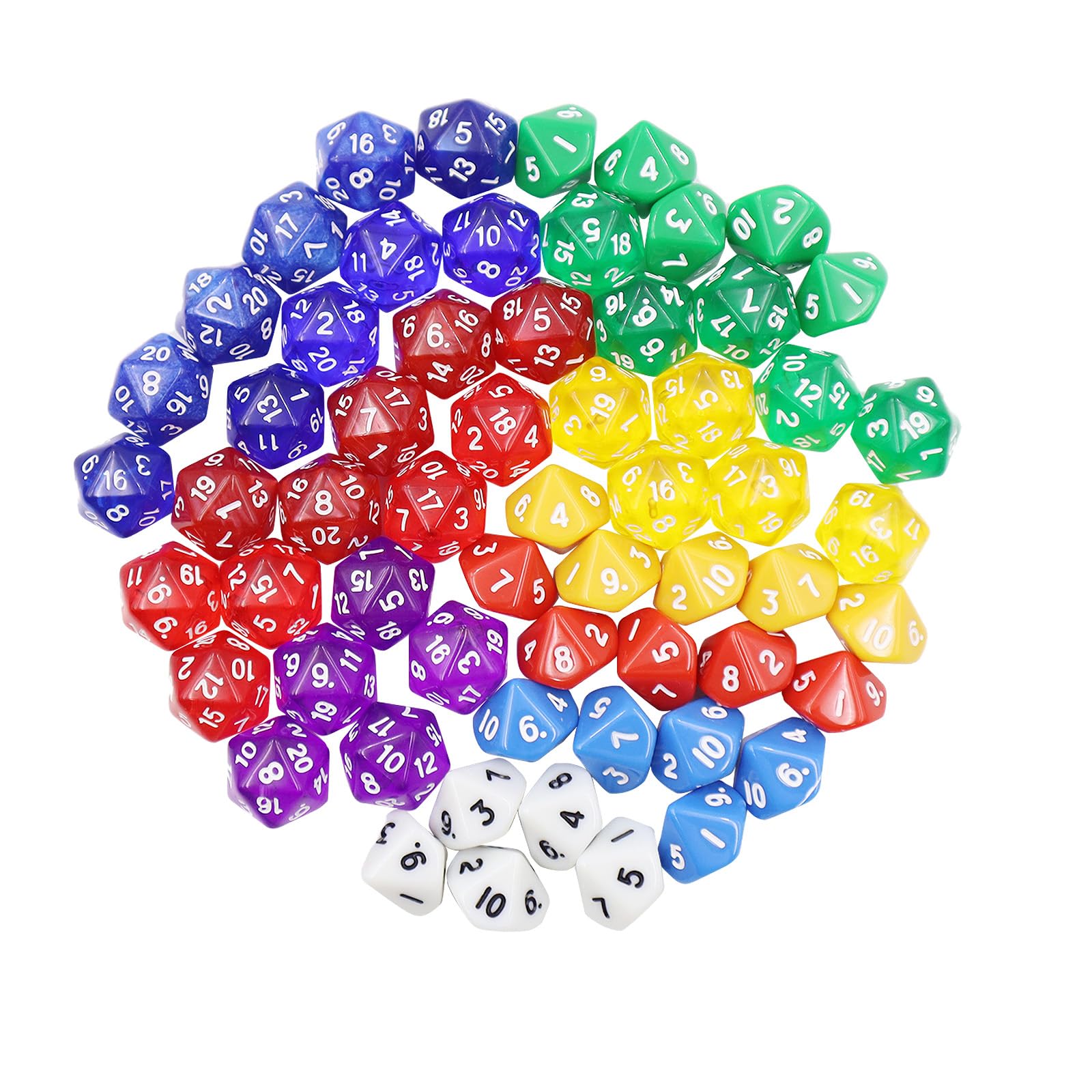 Weploda Set De 42 Dados Poliédricos De 6 Colores – Juego De Dados Para Rol Con Bolsa De Terciopelo, Dados De 20 Caras Y Más, Ideal Para Juegos De Mesa Y Regalos