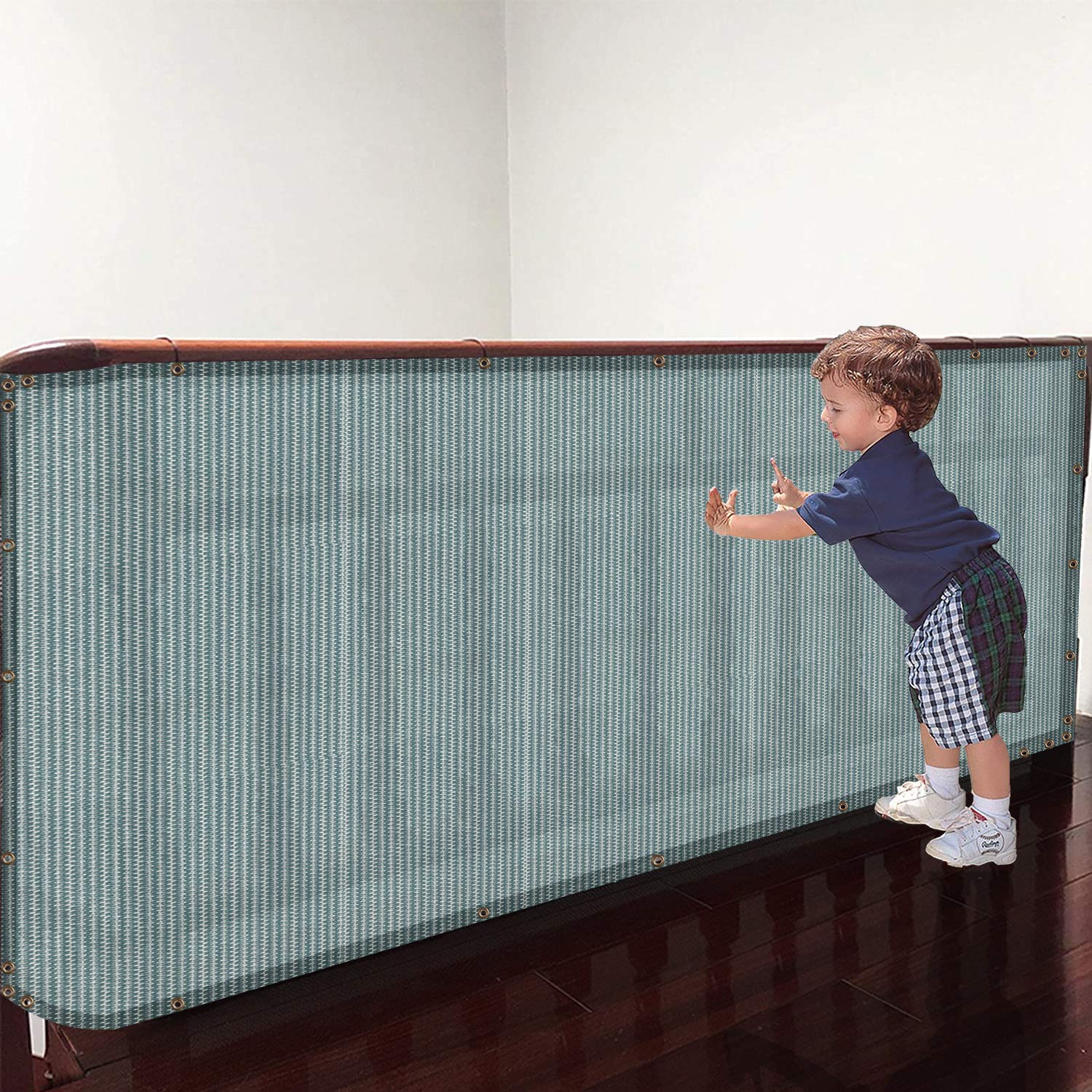 HIPPO Baby Safety Net for Balcony & Staircase Railing Guard for Kids Stairway Safety Net Protector Safety Banister for Baby Toddler (1.5MTX3MT, Country-Blue)