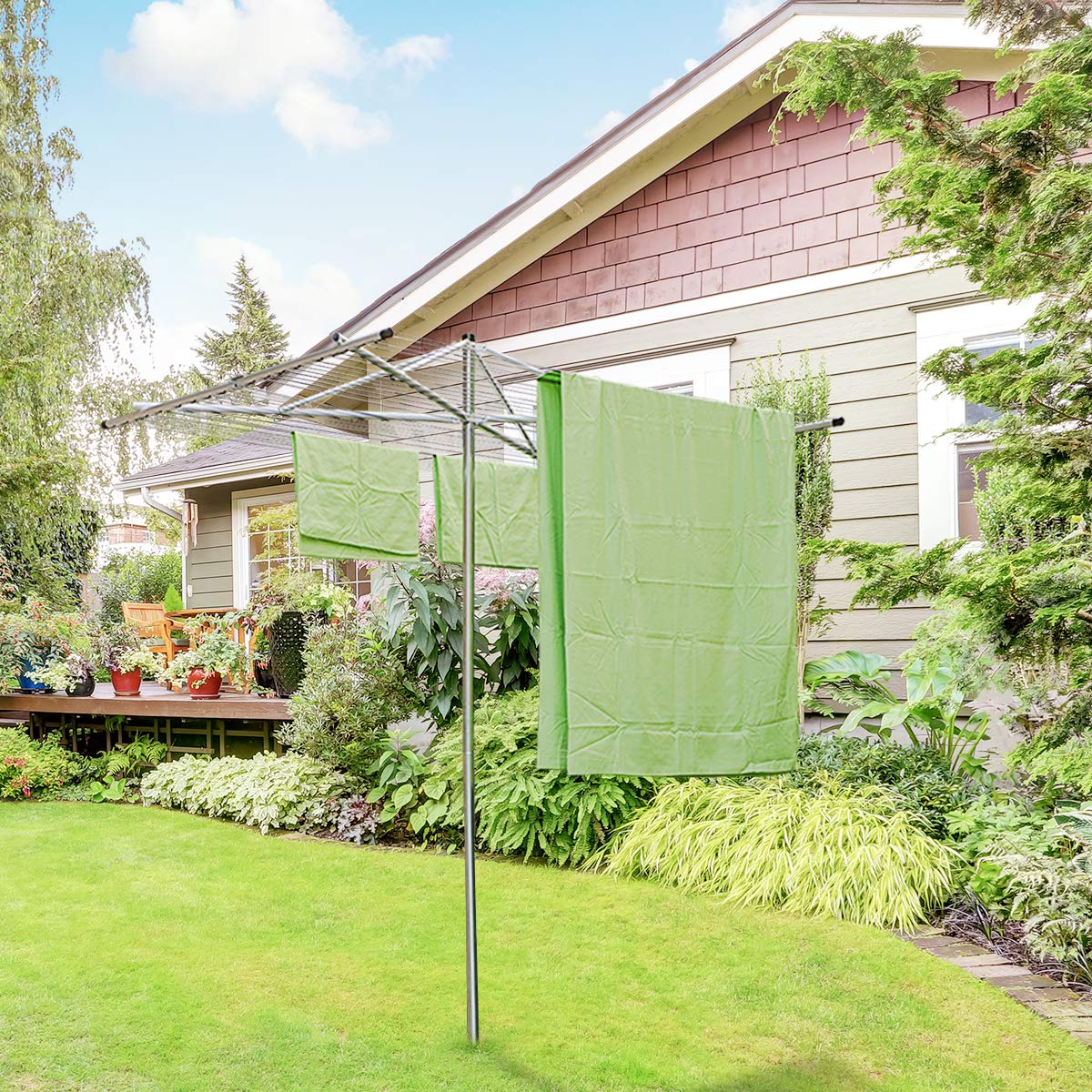 Drynatural Outdoor Umbrella Clothesline Large Collapsible 4arm