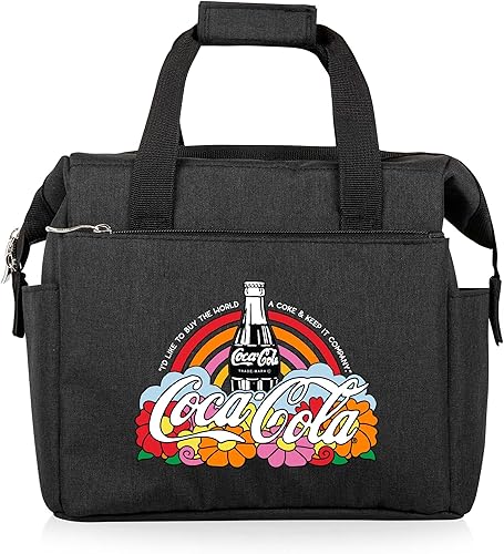 PICNIC TIME Coca-Cola Unity Buy The World A Coke On The Go - Bolsa de almuerzo suave y enfriadora, bolsa de almuerzo aislada, color negro