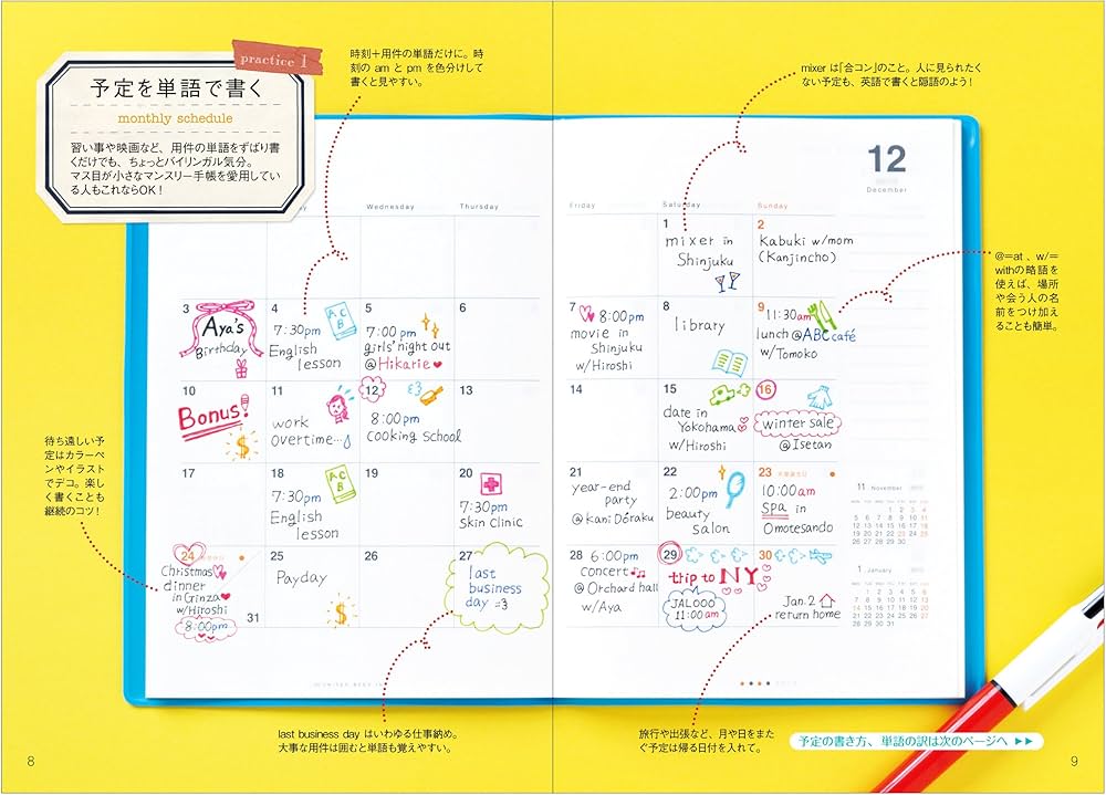 Easy & Fun! 英語で手帳を書こう& ルイヴィトン ポシェットクレ LV