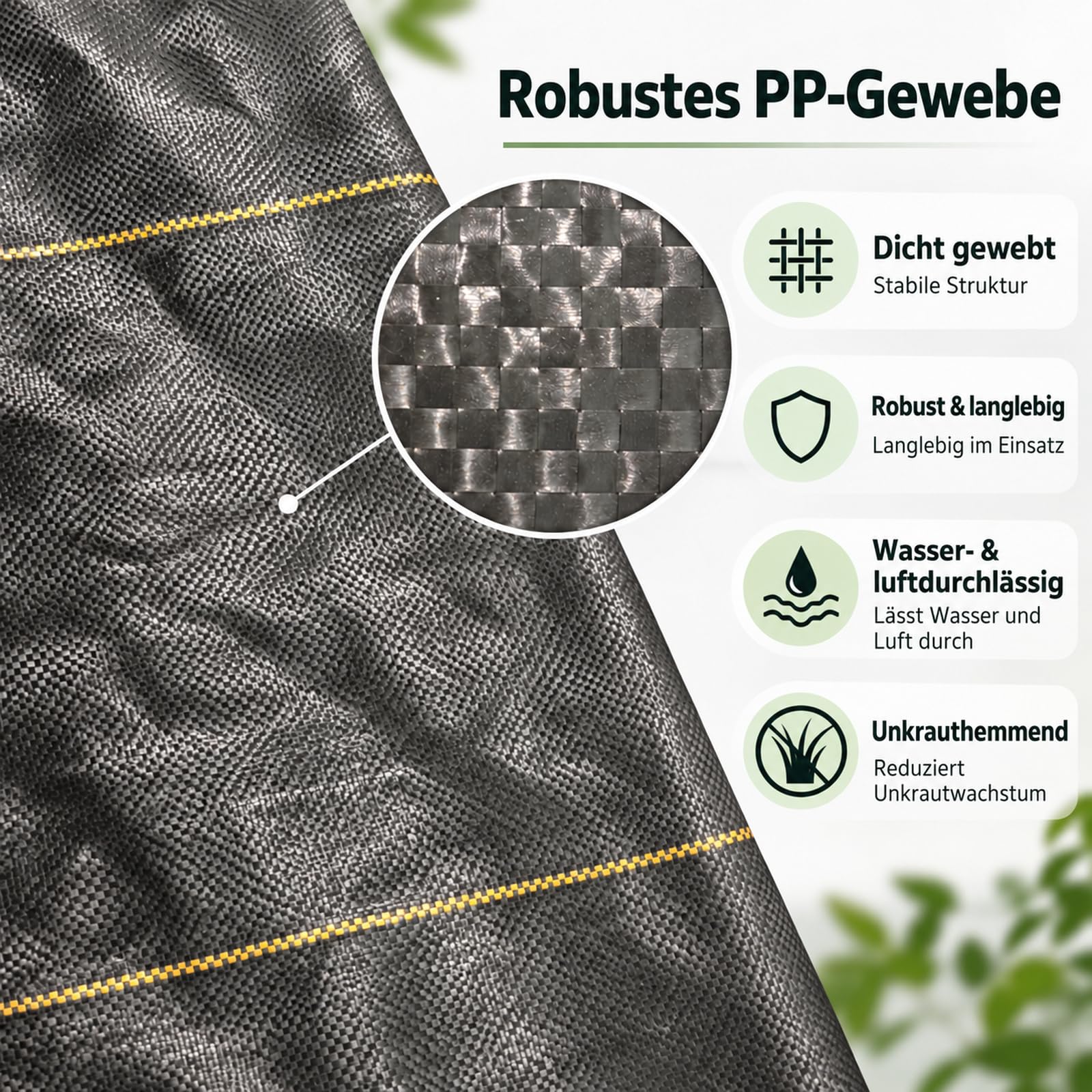 Amagenix Tessuto non tessuto per erbacce da giardino, 90 g/m², permeabile all'acqua, 1 x 25 m, resistente agli strappi, per aiuole da giardino, protegge dalle erbacce