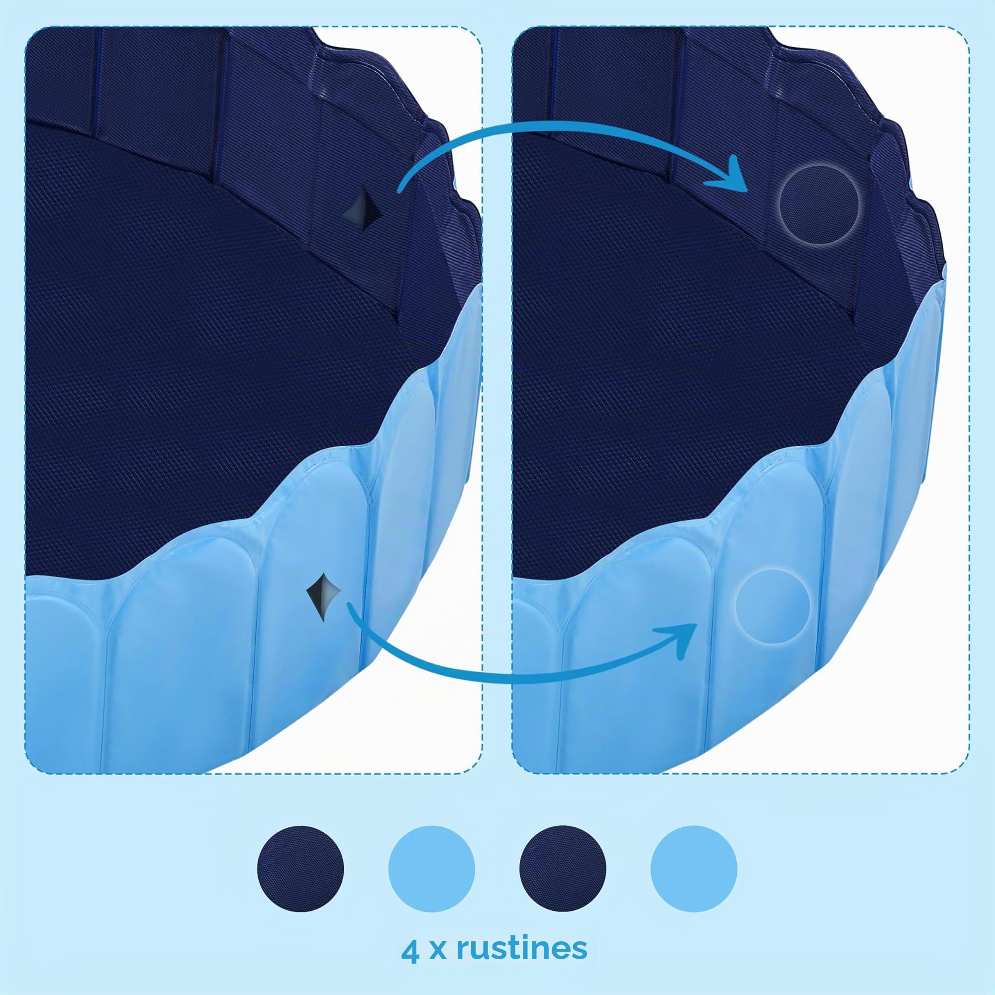Yaheetech Piscine pour Chien Pliable 160 cm avec arroseur Antidérapante | Jet d'eau pour Chien 0,6 cm d'épaisseur Jouet aquatique pour l'été Extérieur/Intérieur Bleu