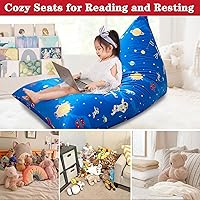 Vista 19 de Jorbest Almacenamiento de puf de animales de peluche, bonita construcción para niños y adultos, fundas de terciopelo de lujo para puf solo sin