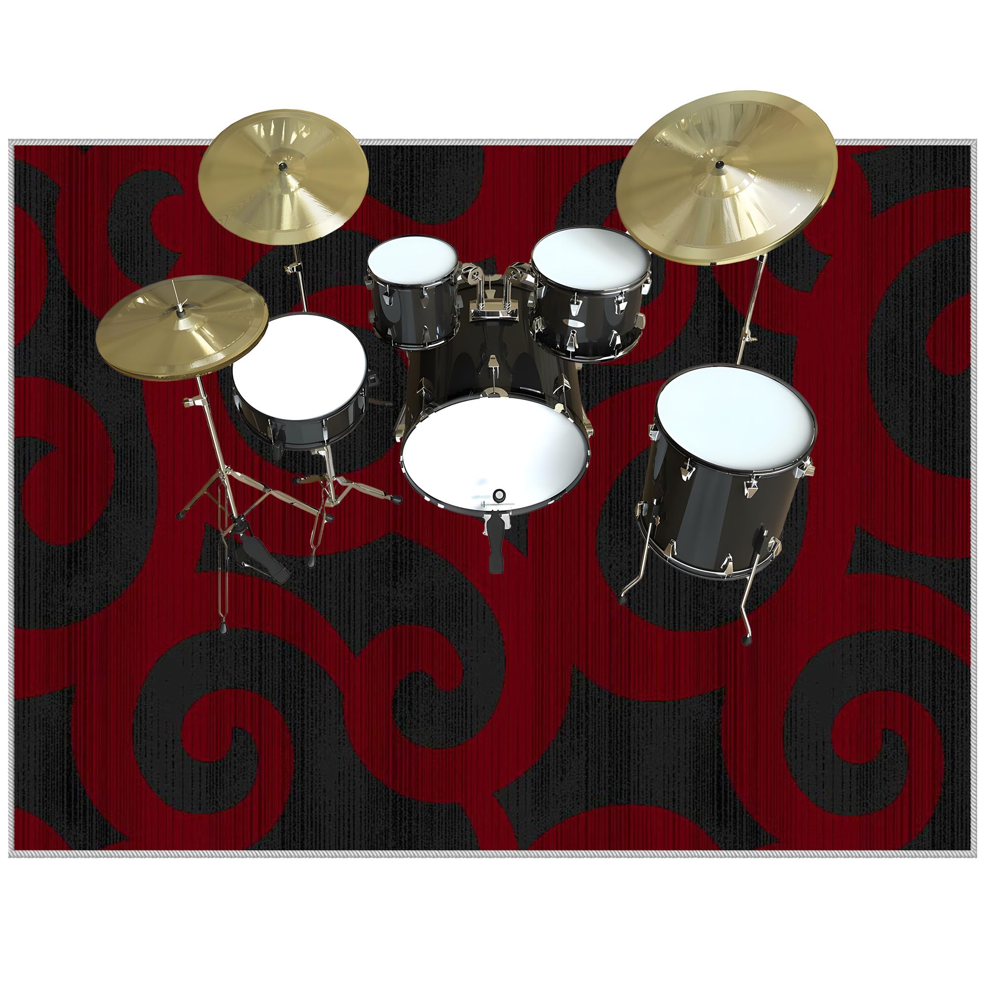 Tappetino per Batteria Acustica Tappeto Batteria Tappetino per Batteria Drum Tappeto Insonorizzato per Batterie Elettroniche Rullante Acustica Snare Drum Grancassa Coperta Antiscivolo 210 x 180 cm