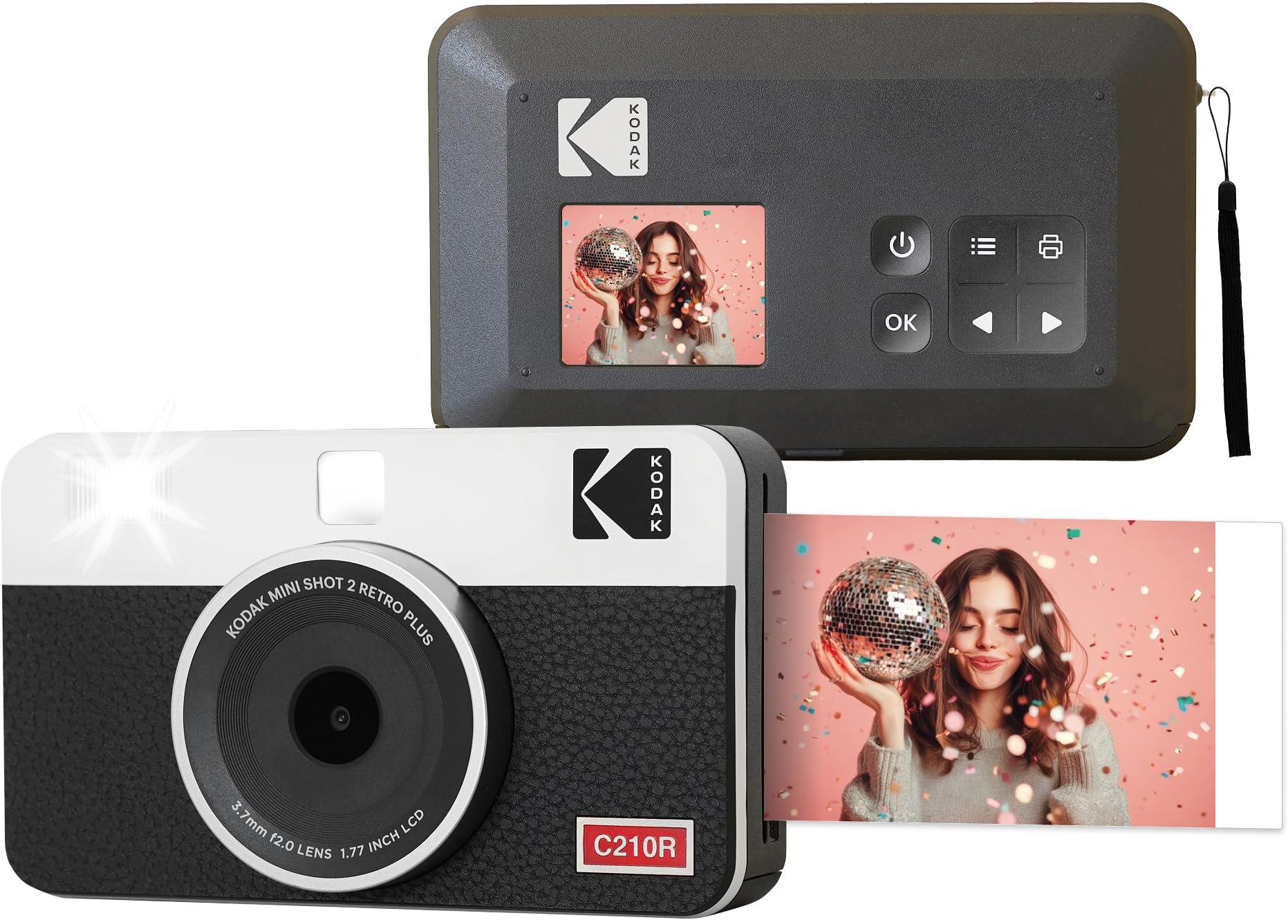 – Mini Shot 2 Retro Portable Wireless Instant Camera & Photo Printer, Compatible with iOS & Android and Bluetooth Devices, Real Photo (2.1x3.4) 4Pass Technology - White