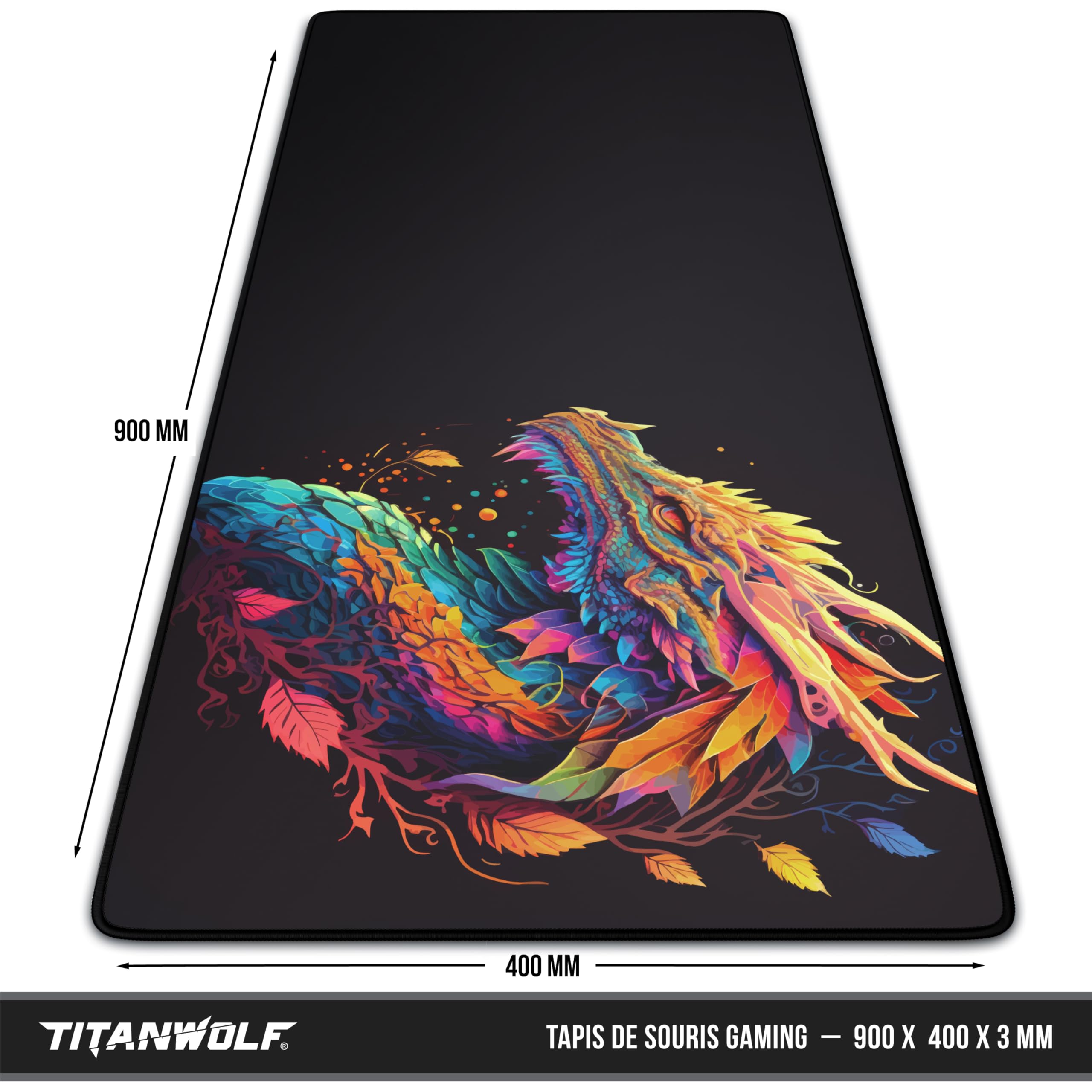 TITANWOLF - Tapis de Souris Gaming XXL 900x400mm – Mouse