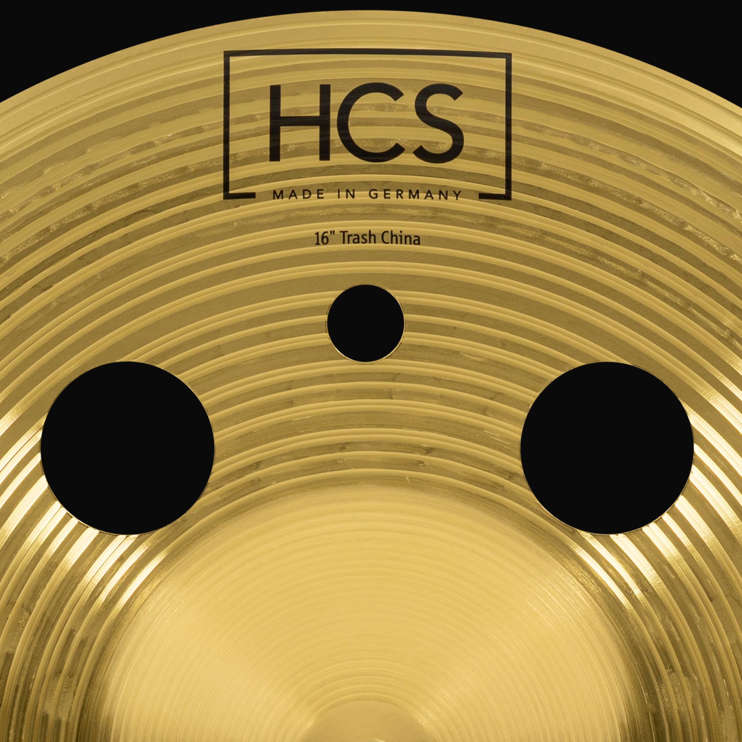 Meinl Cymbals HCS piatto Trash China 16 pollici (40,64cm) con fori – per Batteria – Finitura Tradizionale Ottone, Made In Germany (HCS16TRCH)