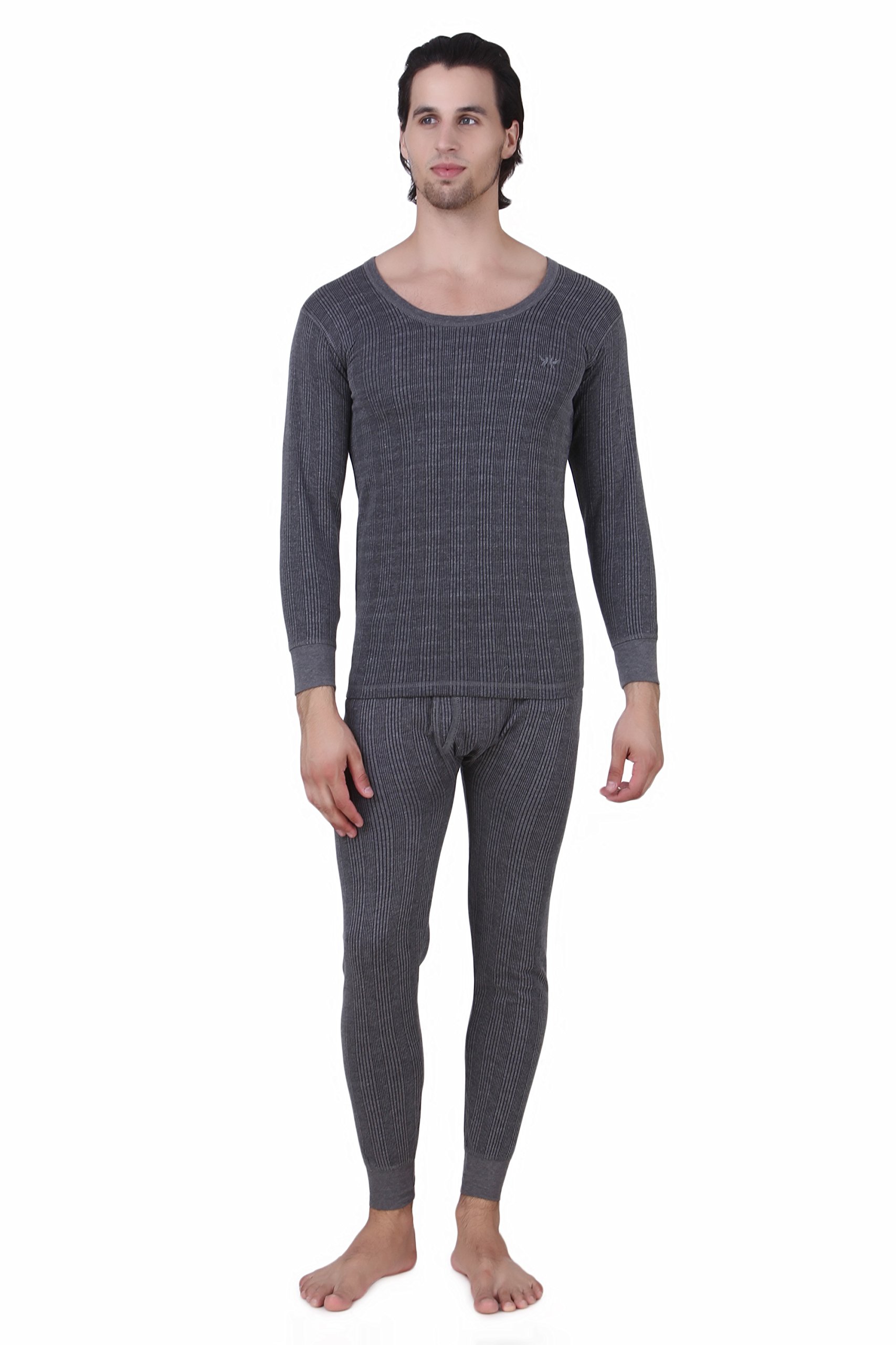 hap Men's Quilted Thermal Set : Round Neck Top + Trouser (Dark Grey)/ Body Warmer/Cosy Winter Innerwear-picture-35