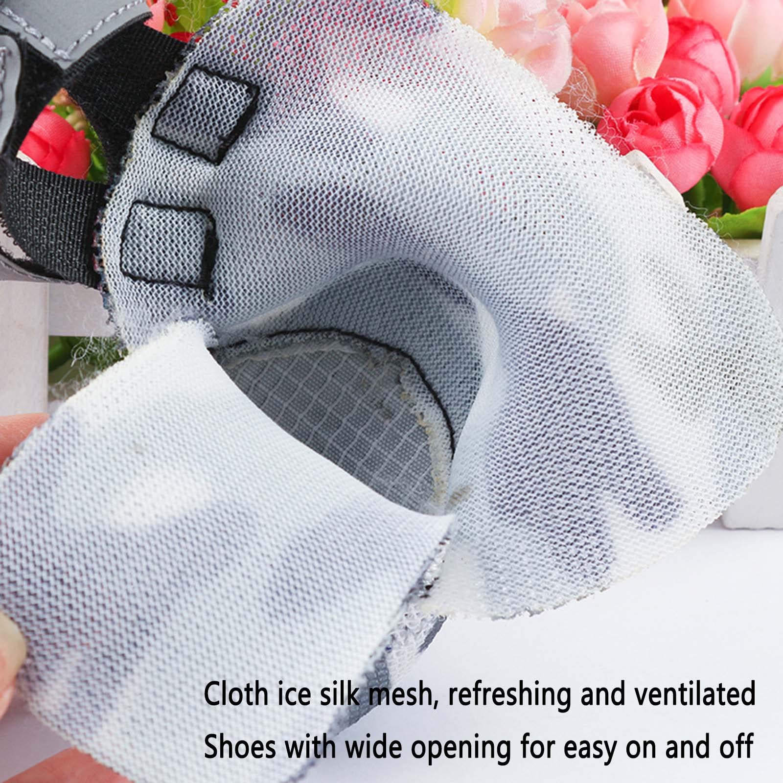 JUSHZ Hundeschuhe Pfotenschutz Dog Shoes Hund Schuhe Atmungsaktiv Puppy 4er-Set Abriebfester Anti Rutsch Gegen Hitze Atmungsaktiv Sommer Weiche Und Dünne Abriebfeste Sohle (85,beige)