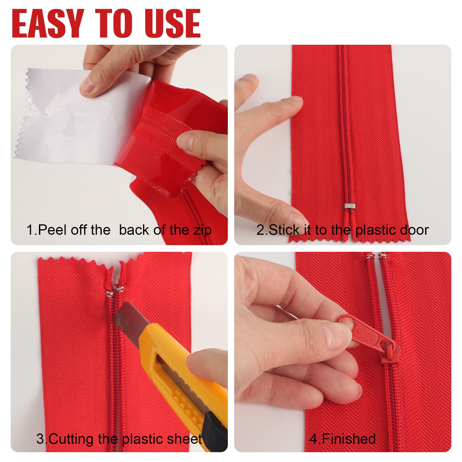 Snapklik.com : HOXHA 4 Pack Heavy-Duty Dust Zippers For Plastic ...