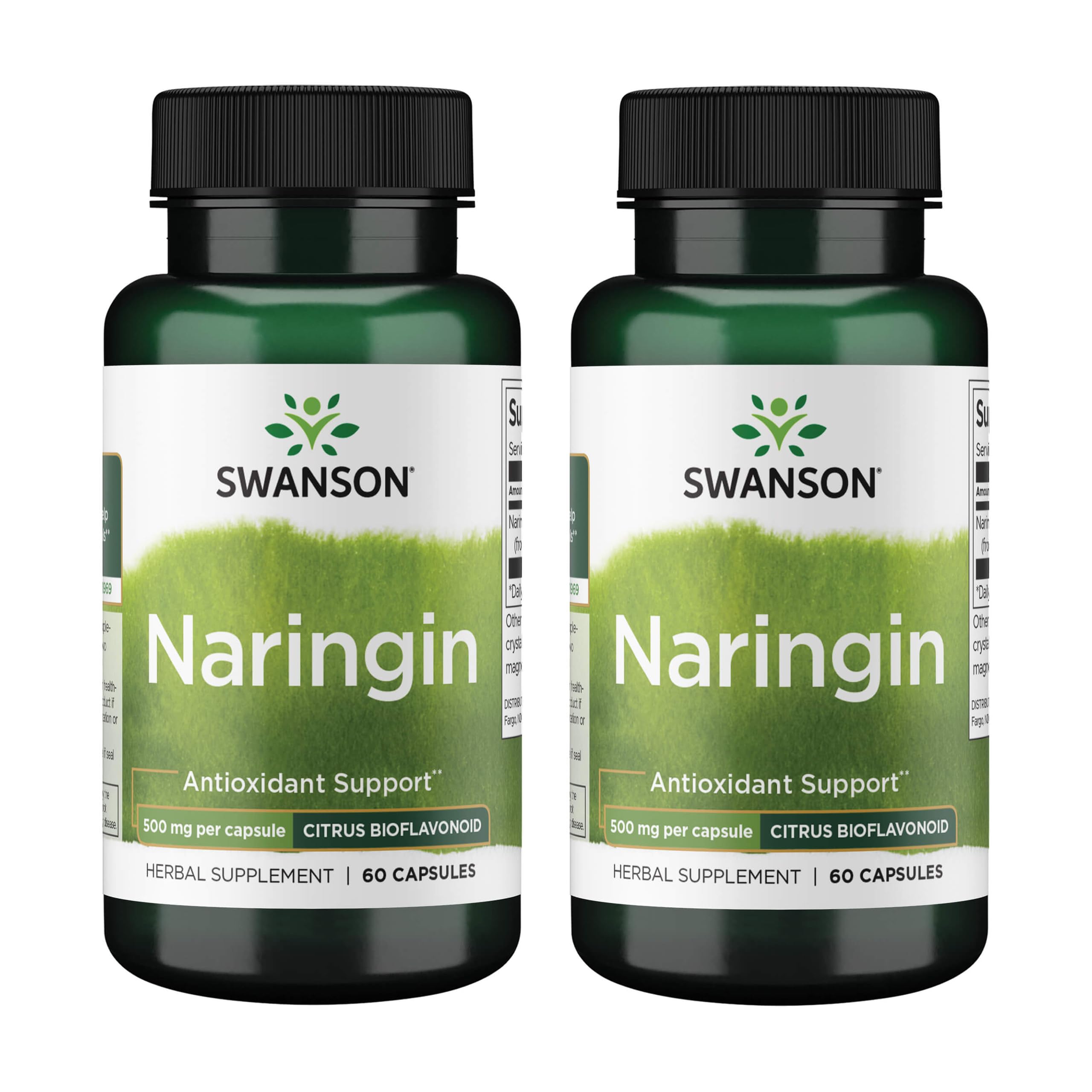 Swanson Naringin Citrus Bioflavonoid Antioxidant, 500 mg, 60 Caps, 2 Pack 60 Count (Pack of 2)