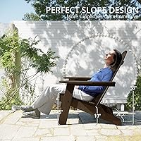 Vista 2 de LUE BONA Juego de sillas plegables Adirondack de 6, sillas de patio resistentes al fuego de color marrón oscuro HDPS, sillas modernas de plástico