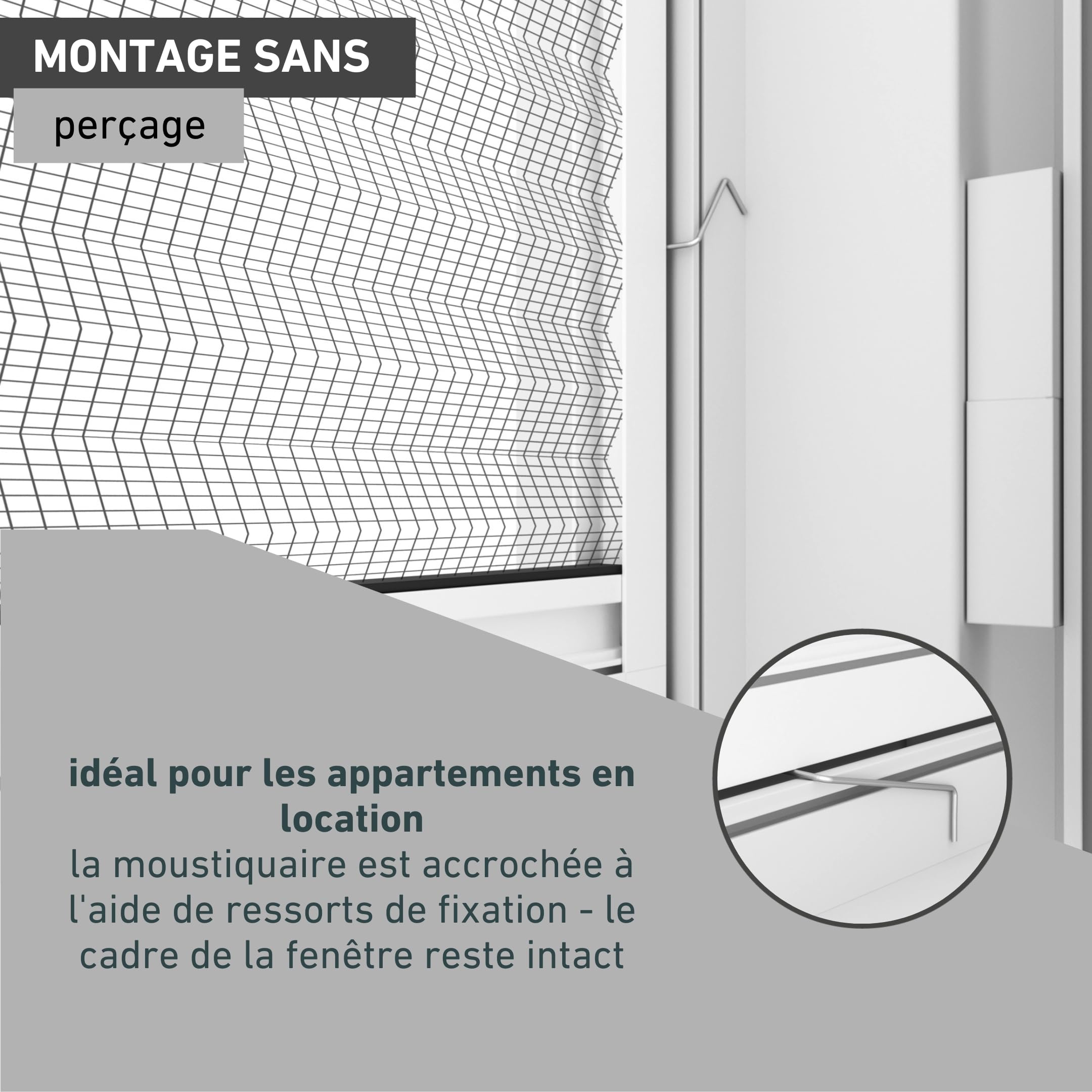 Windhager Expert 03242 Ultra Flat Moustiquaire pour Fenêtre Moustiquaire Protection Mosquito Kit Auto-Assemblage Blanc 100 x 120 cm