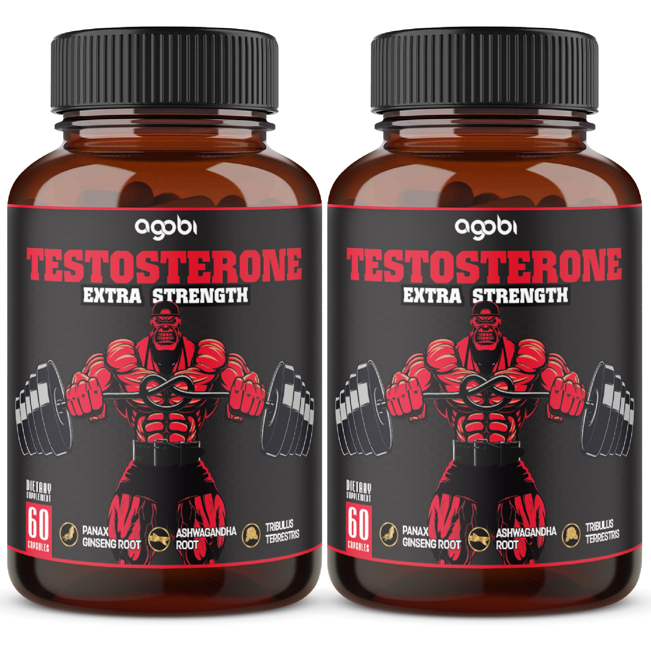 agobi Herbal Test Support for Male Supplement - 2 Packs 60caps - 2 Month Supply