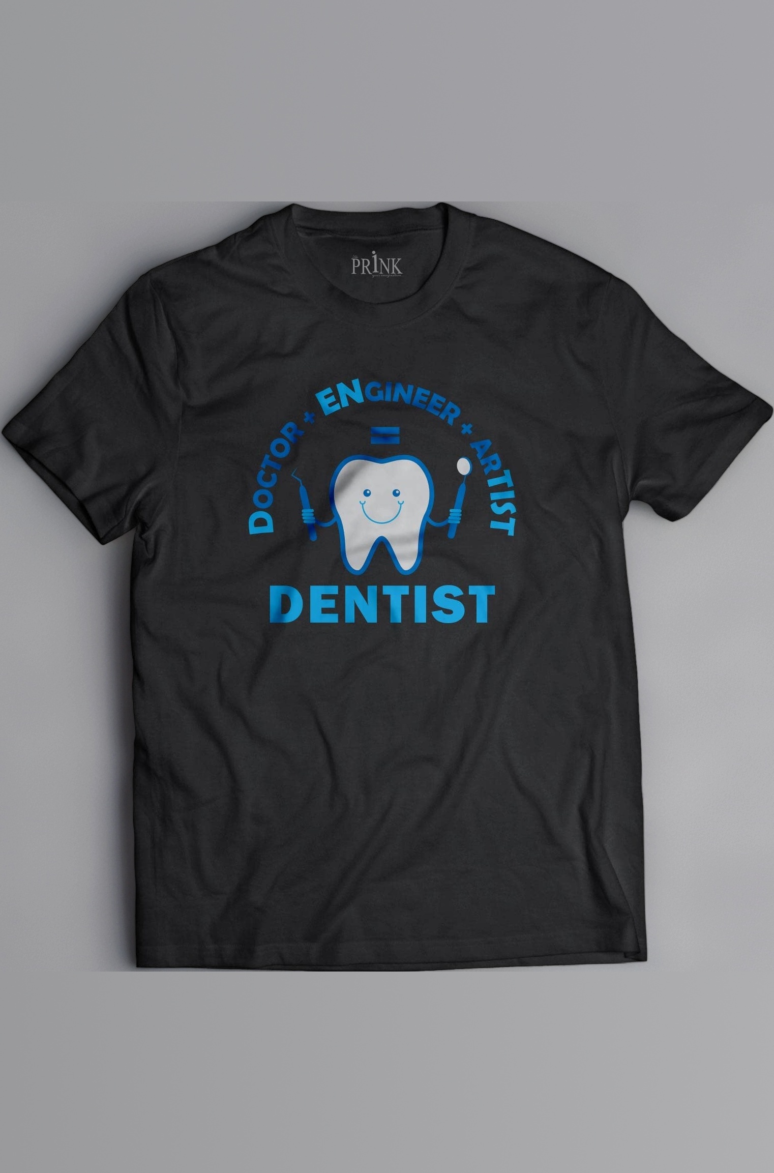 LIGHTNIING HAMMERZ Doctor Engineer Artist Dentist Printed T-Shirts | Tshirts for Doctors, Men | Unisex Printed Round Neck Tshirts | Black Cotton Regular fit Tshirts |