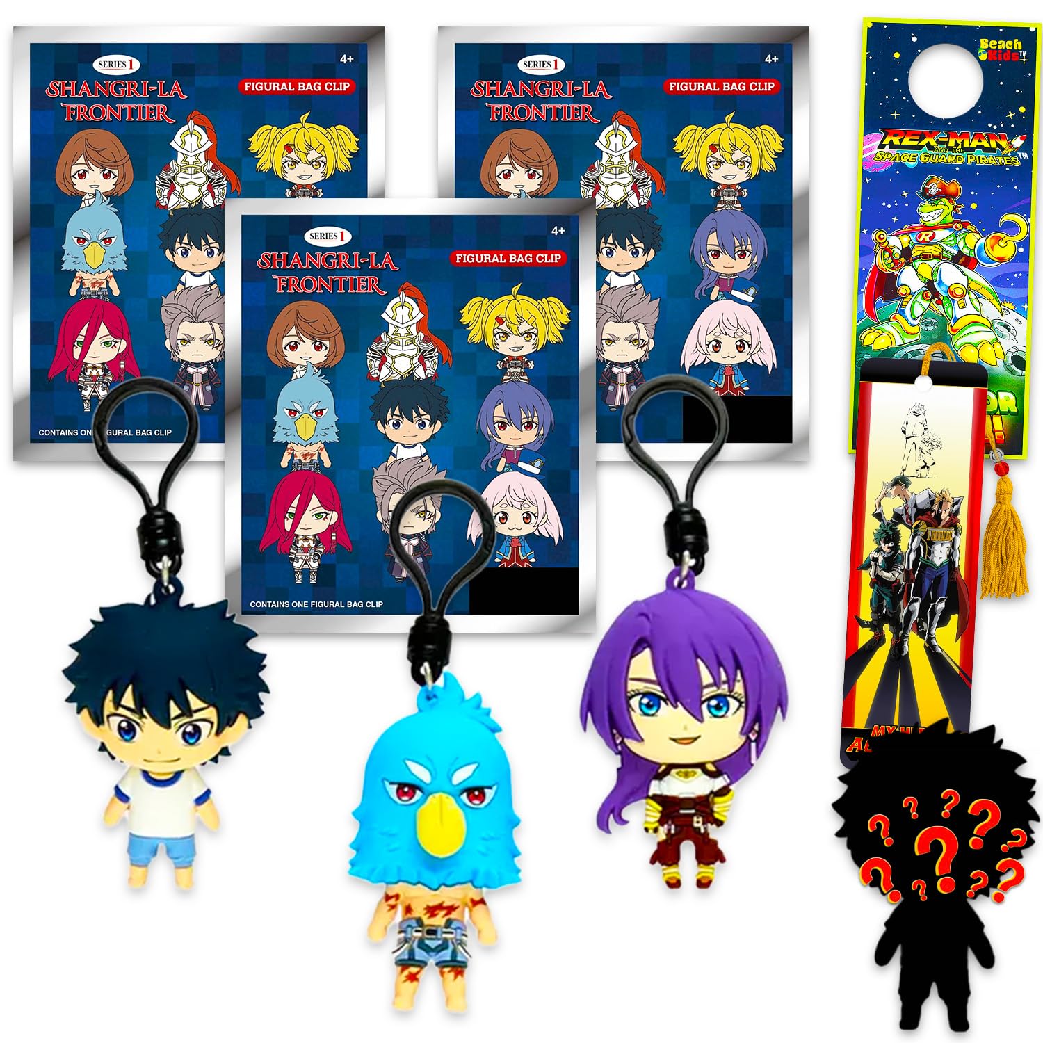 Monogram Shangri-La Frontier Blind Bags Set - Bundle with 3 Figural Bag Clips Plus Bookmark, More for Kids, Boys, Girls | Shangri-La Frontier Goodie