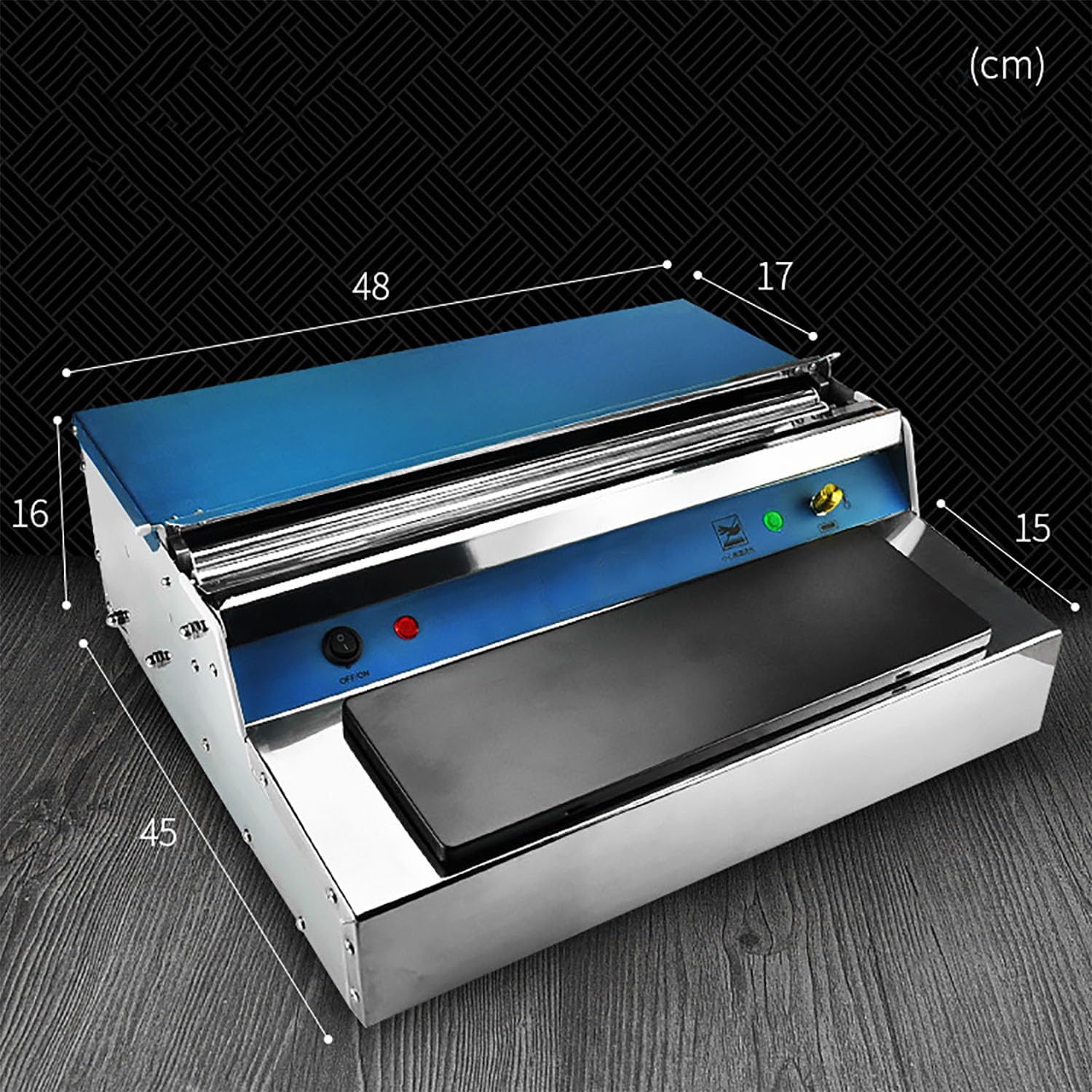 Sigillante elettrico commerciale con pellicola trasparente, macchina per l'imballaggio alimentare con forte resistenza alla pressione fino a 60 kg per verdure, carne e pesce